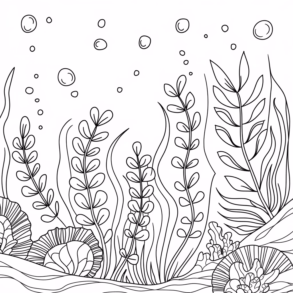 Fundo do mar para colorir — desenho para imprimir