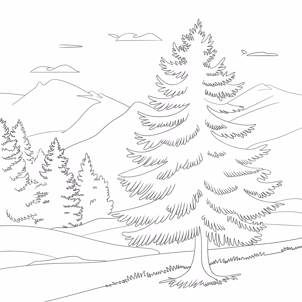 Natureza para colorir — desenho para imprimir
