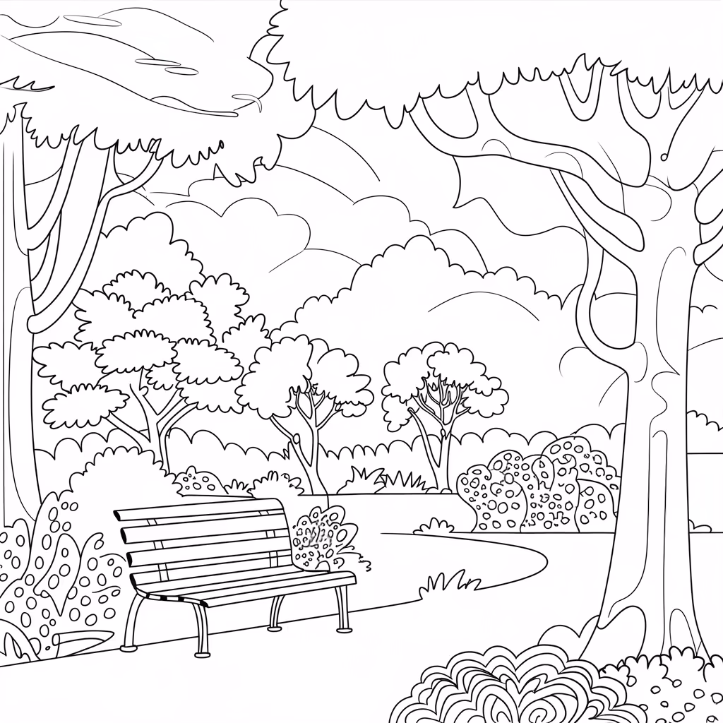 Natureza para colorir — desenho para imprimir