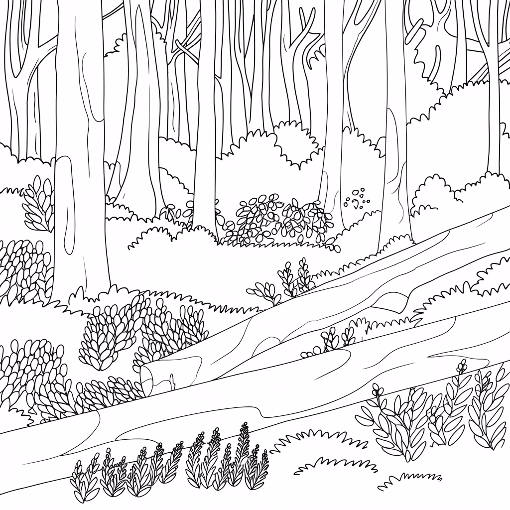 Natureza para colorir — desenho para imprimir