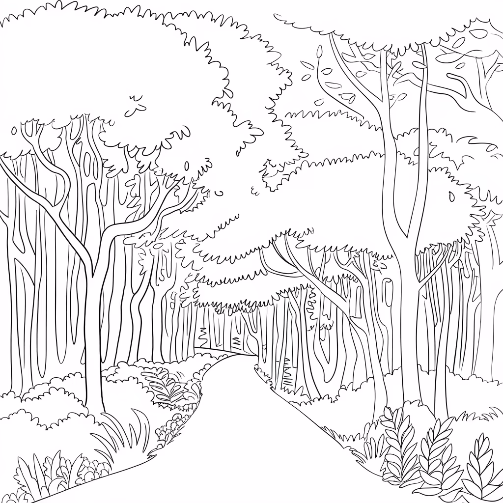 Natureza para colorir — desenho para imprimir