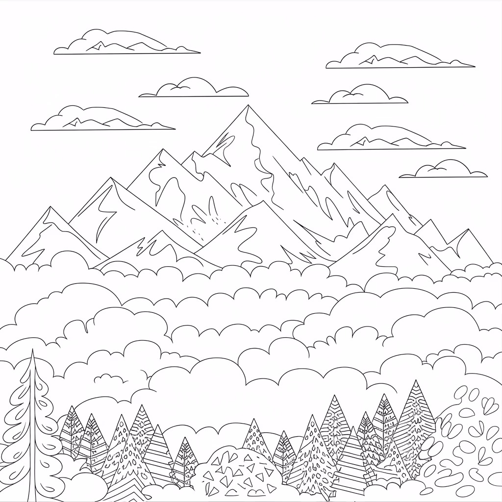 Natureza para colorir — desenho para imprimir