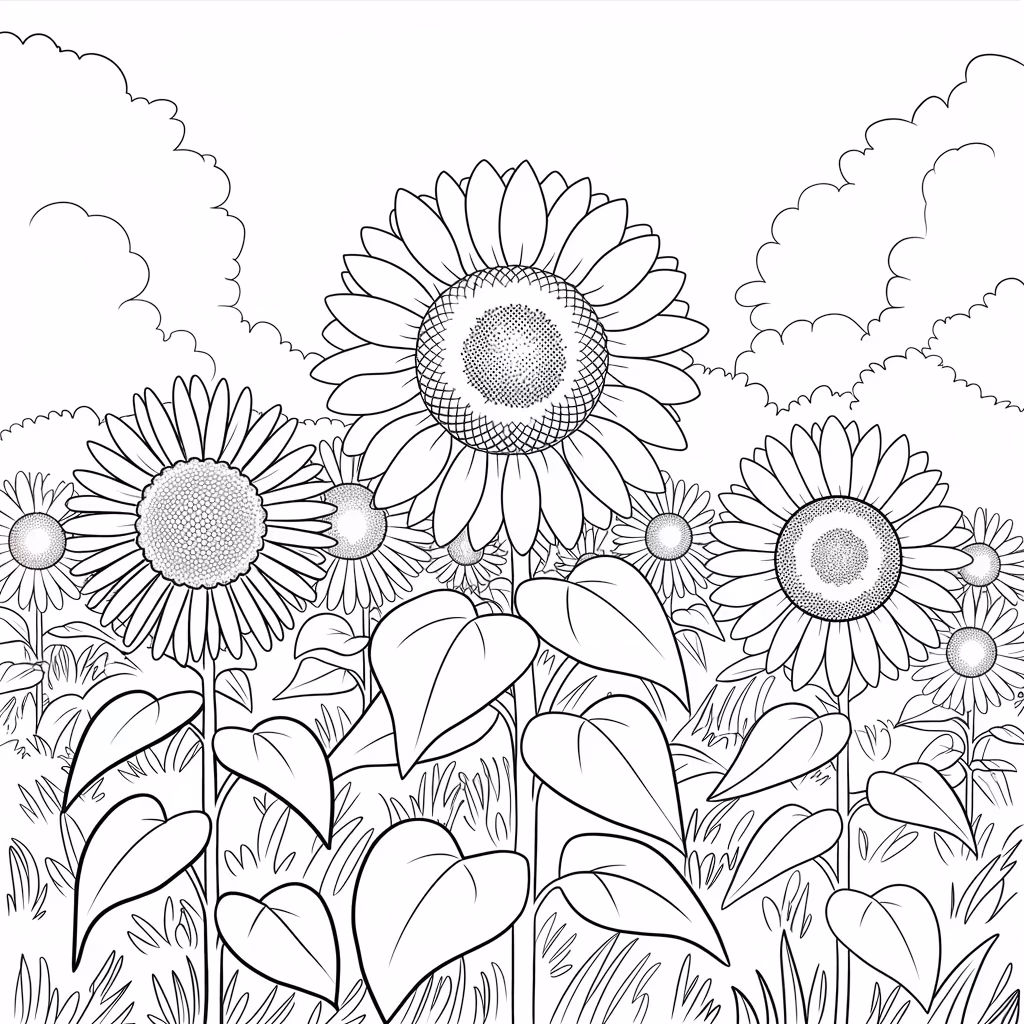 Natureza para colorir — desenho para imprimir
