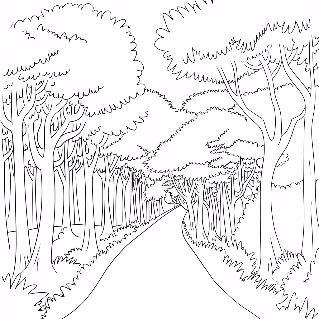 Natureza para colorir — desenho para imprimir