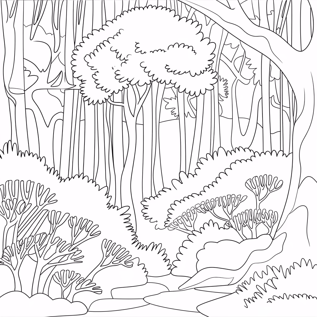 Natureza para colorir — desenho para imprimir