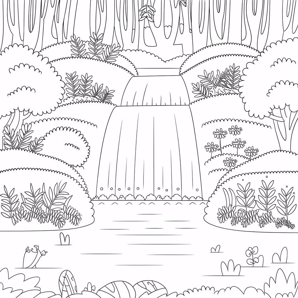 Natureza para colorir — desenho para imprimir