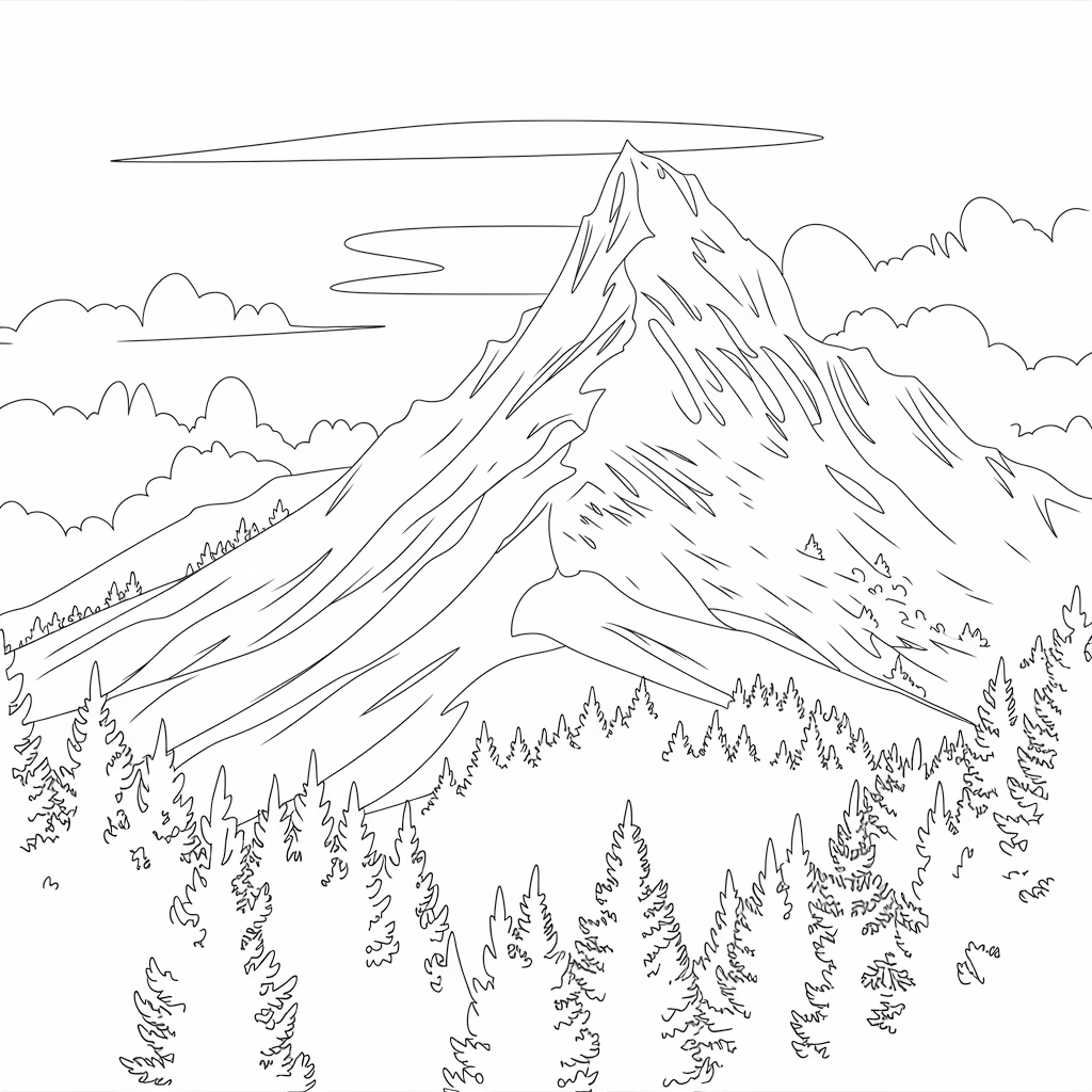 Natureza para colorir — desenho para imprimir