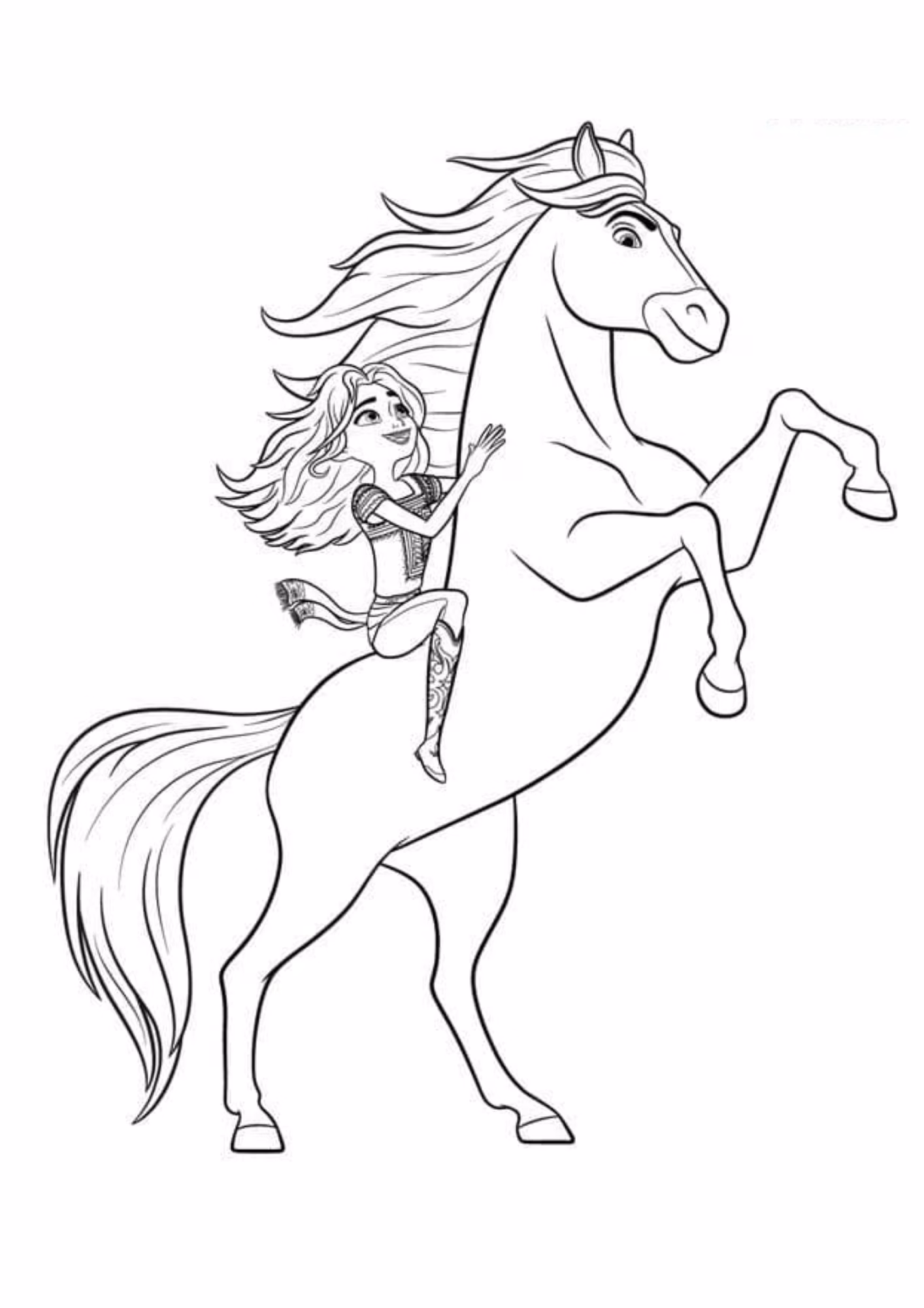 Spirit e para colorir — desenho para imprimir