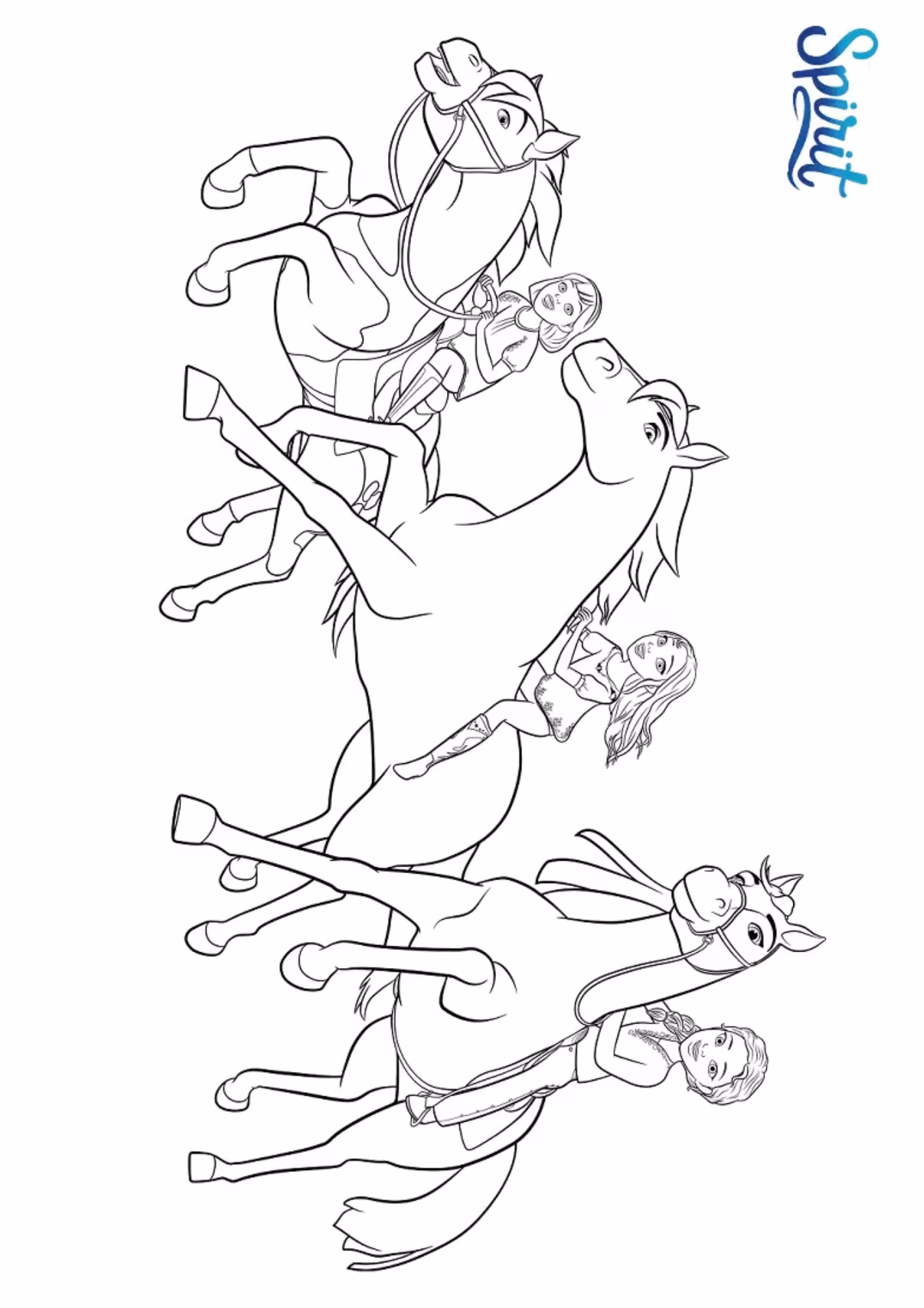 Spirit e para colorir — desenho para imprimir