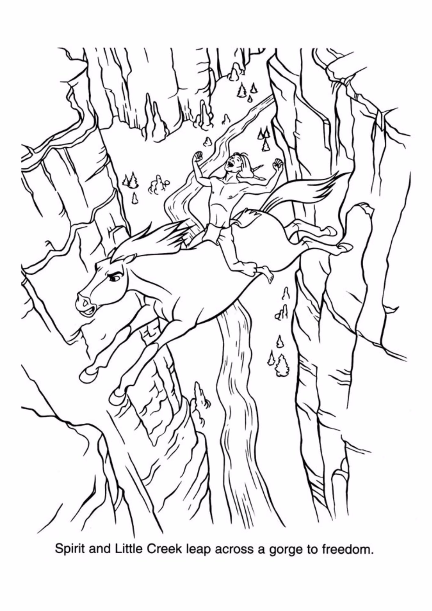 Spirit e para colorir — desenho para imprimir
