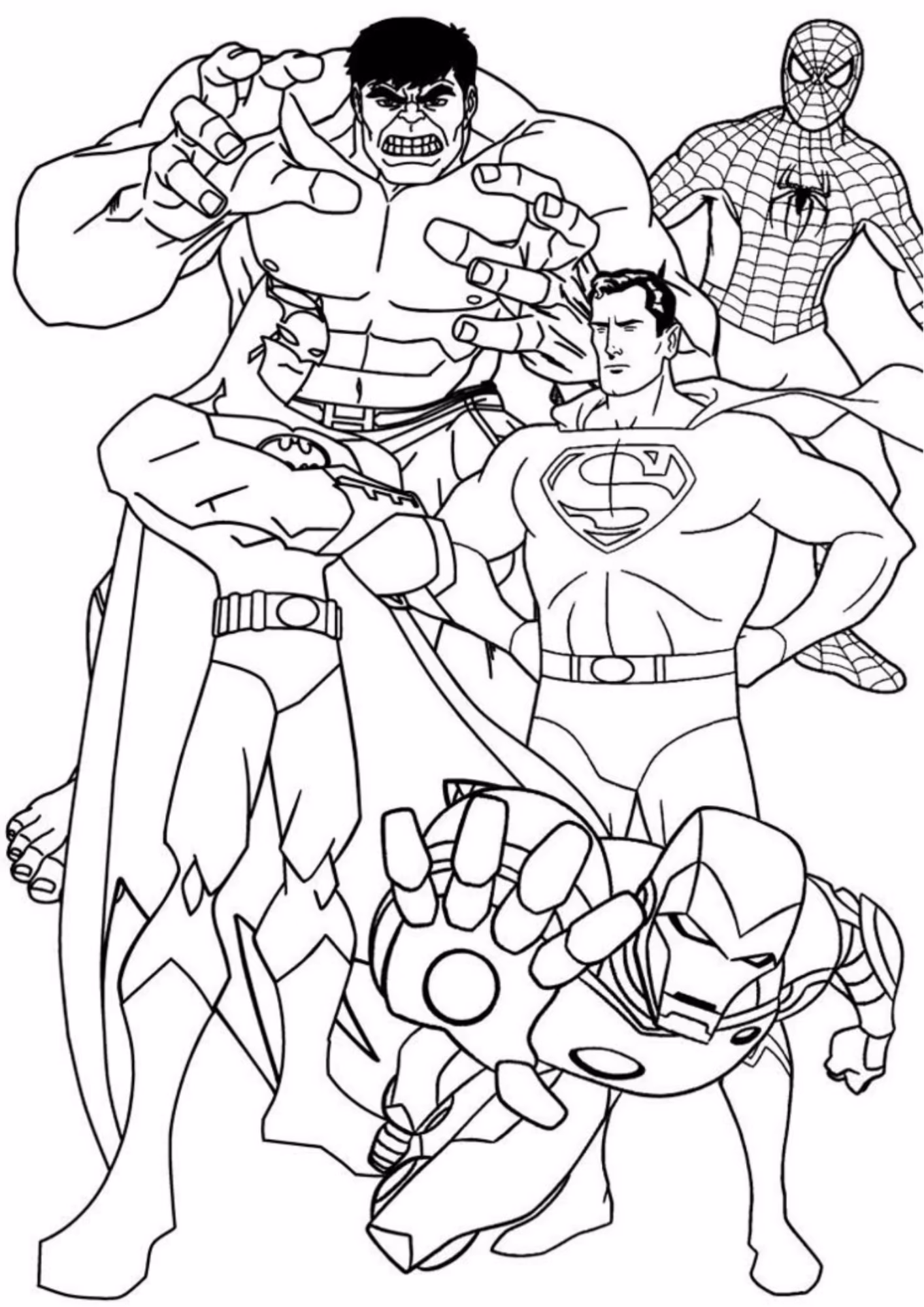 Super herois e para colorir — desenho para imprimir