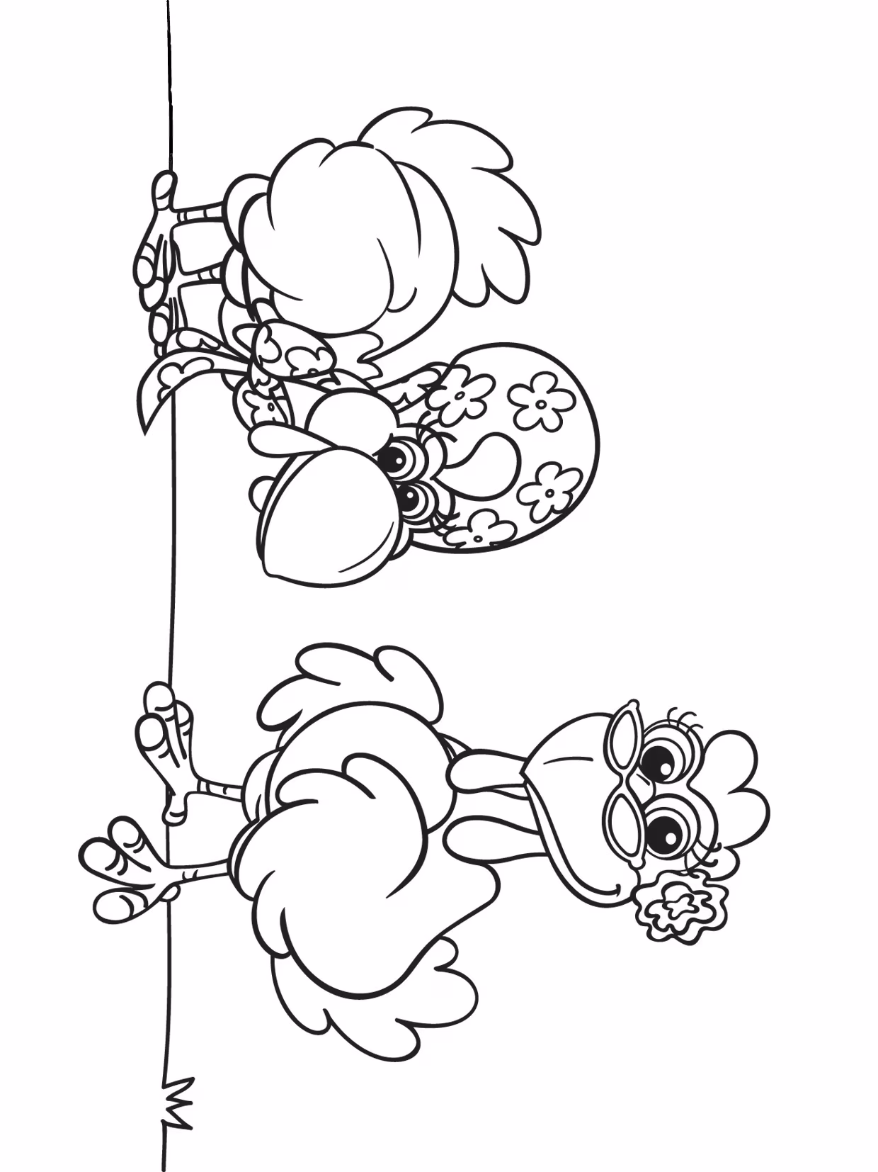 Turma do cocorico para colorir — desenho para imprimir