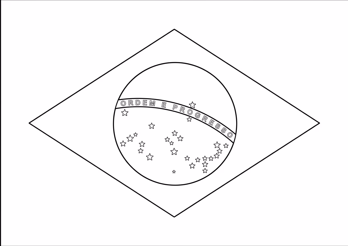 Bandeira do brasil para colorir — desenho para imprimir