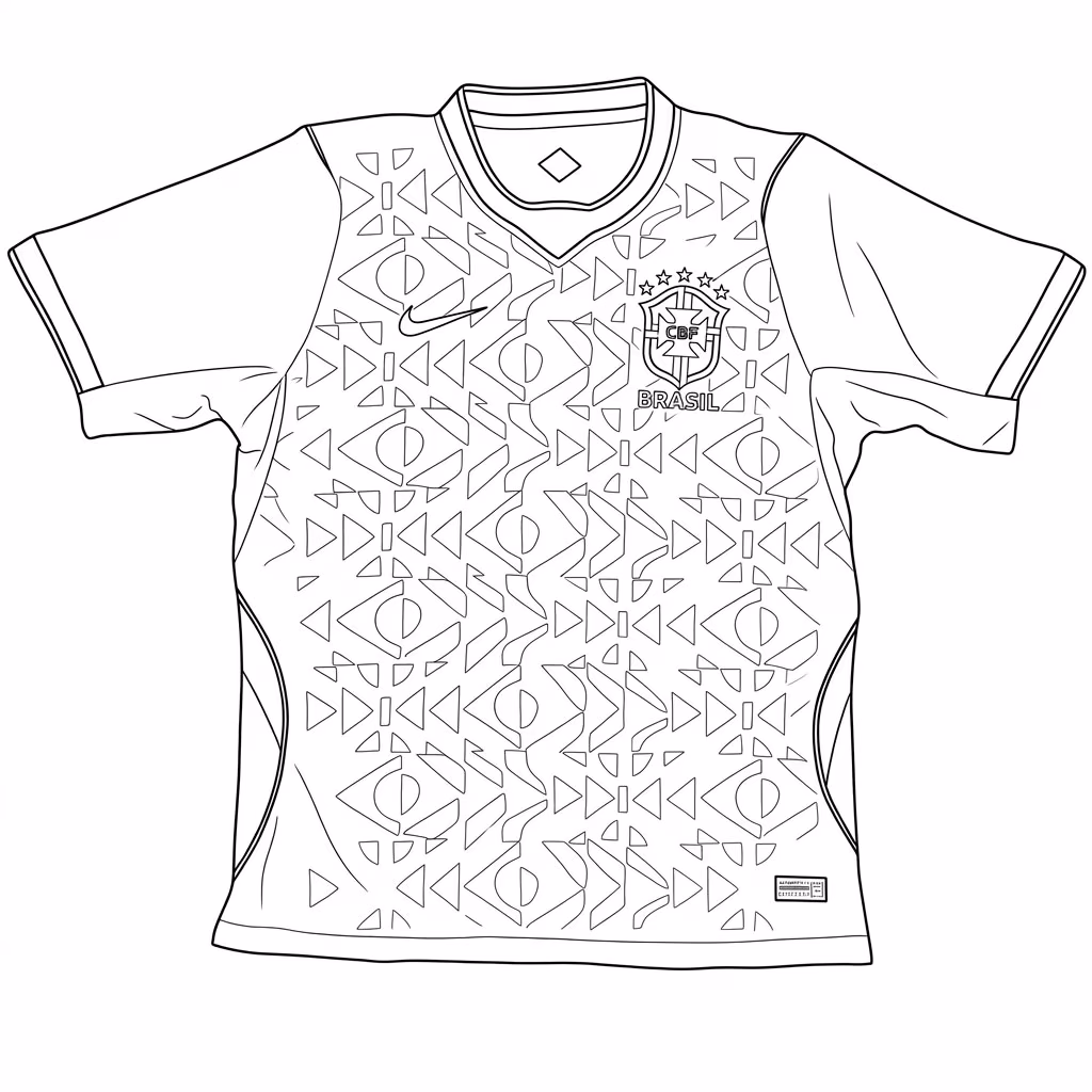 Camisa da selecao brasileira copa para colorir — desenho para imprimir