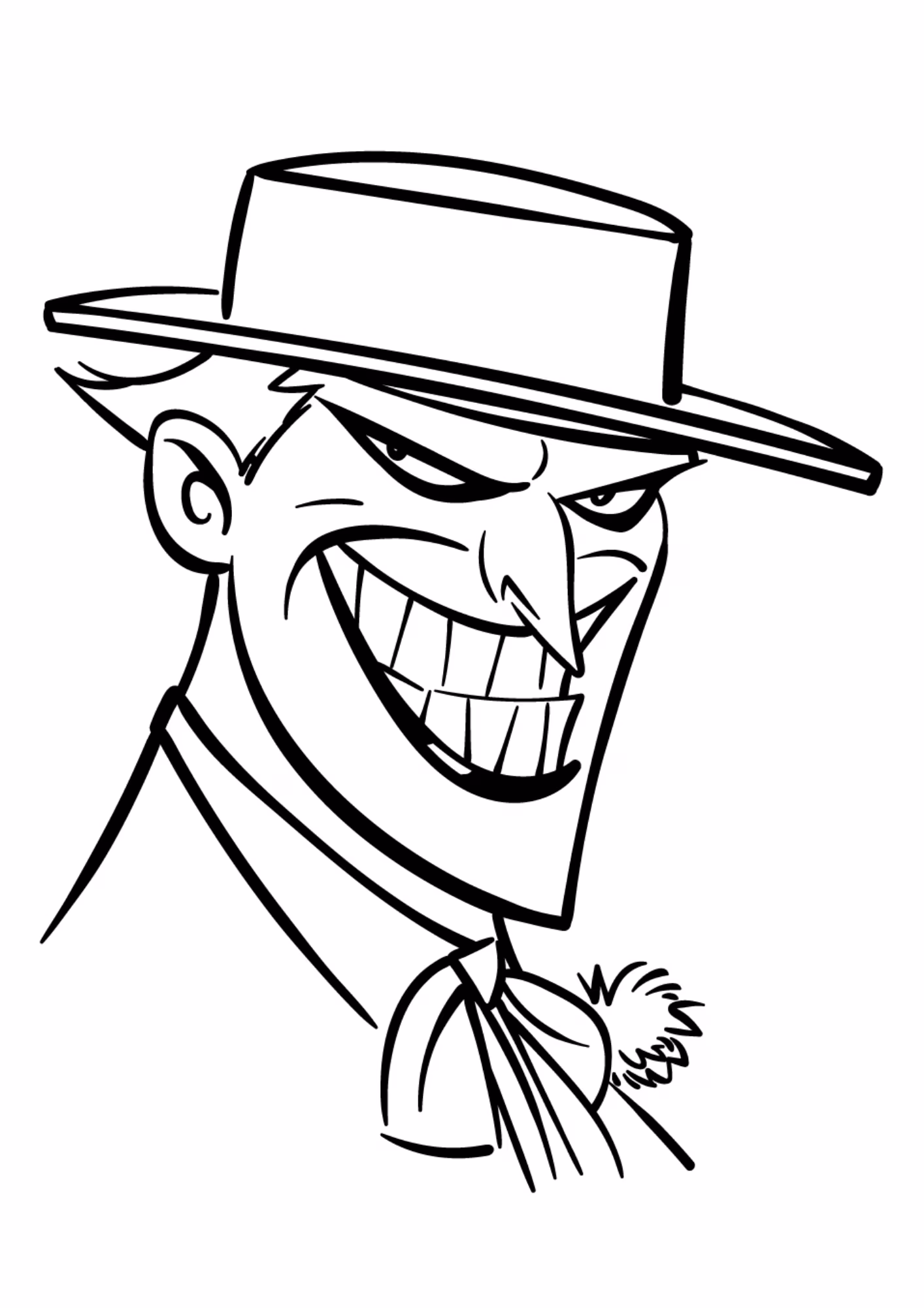 Coringa e para colorir — desenho para imprimir