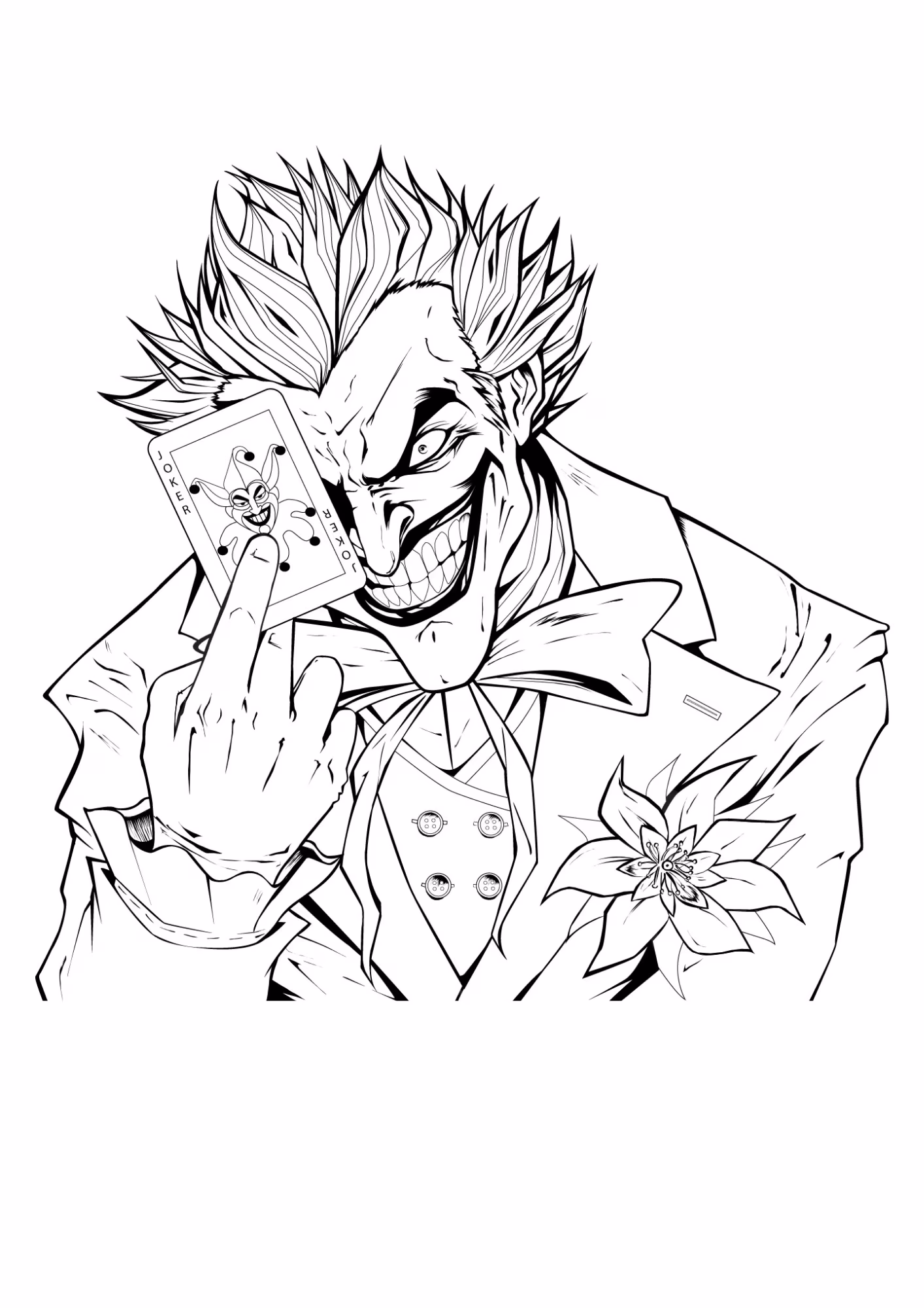 Coringa e para colorir — desenho para imprimir