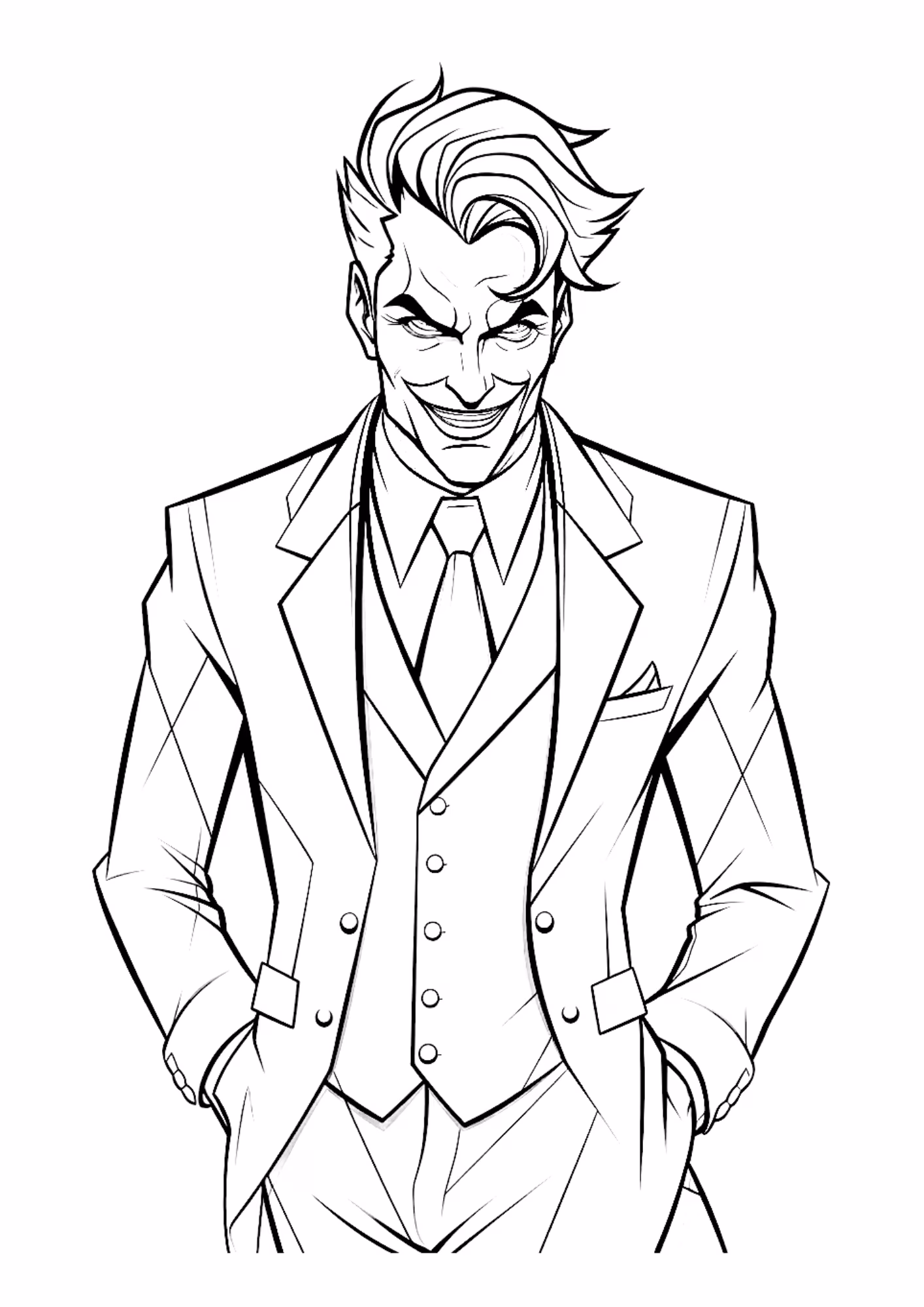 Coringa e para colorir — desenho para imprimir
