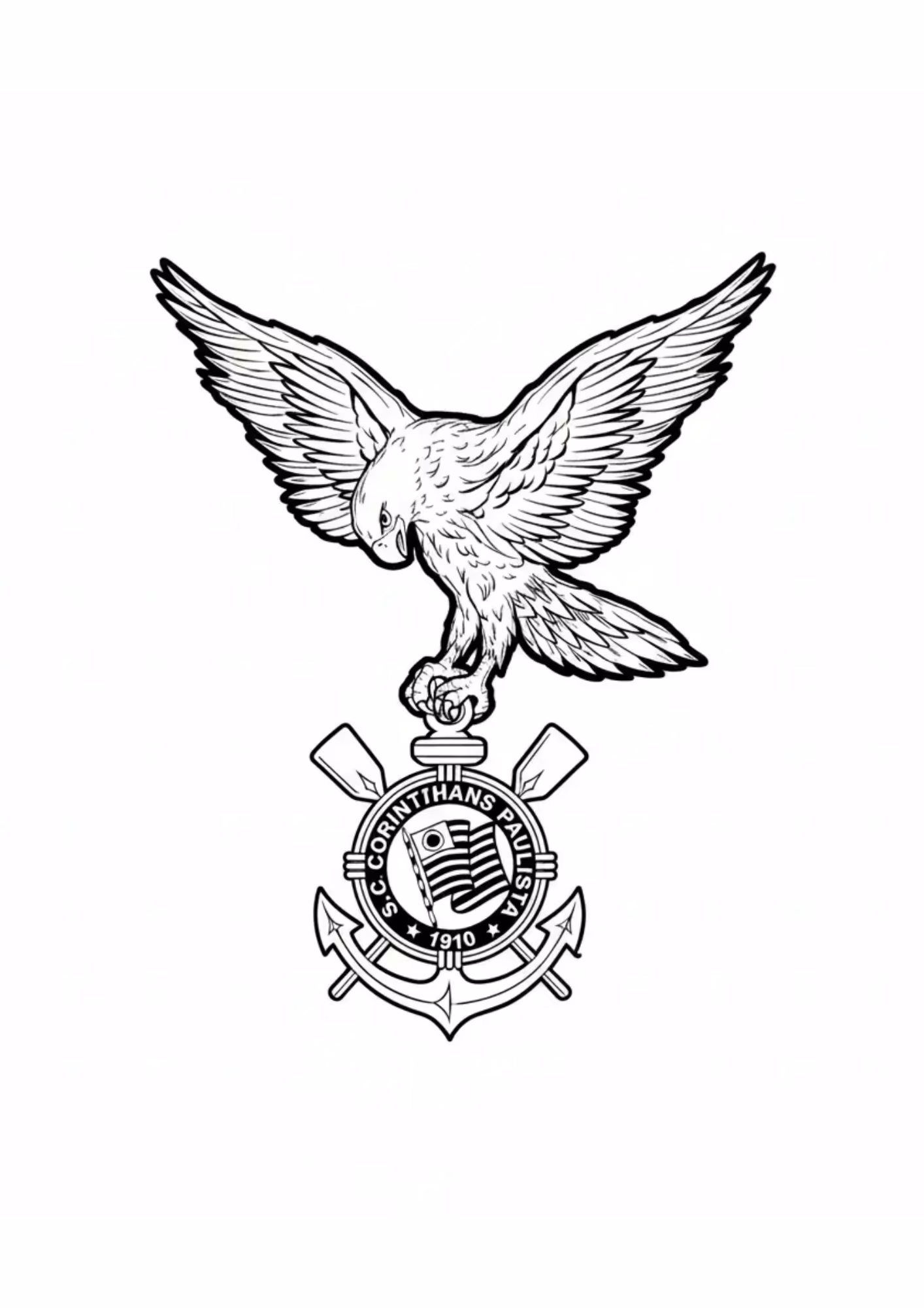 Corinthians e para colorir — desenho para imprimir
