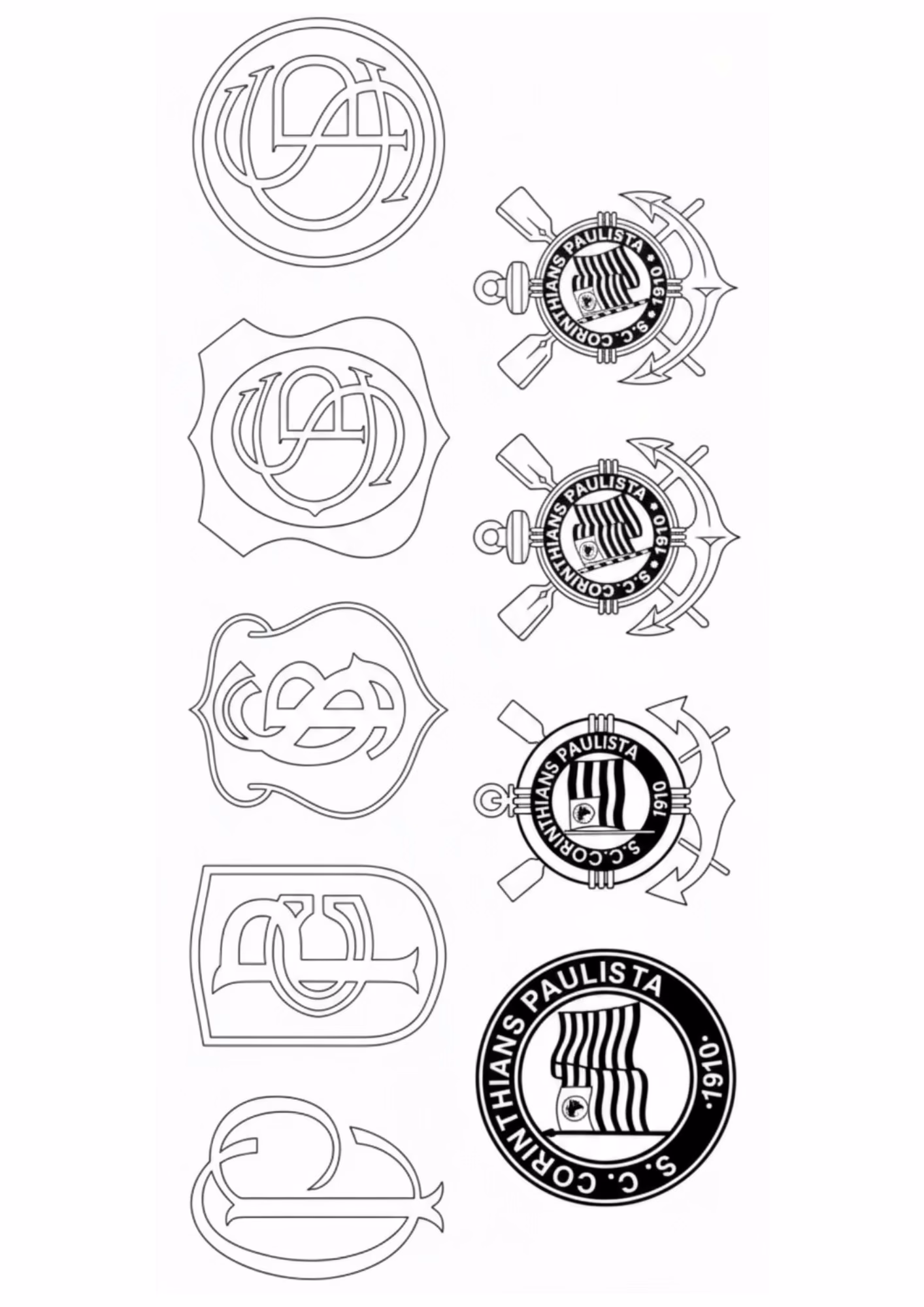 Corinthians e para colorir — desenho para imprimir