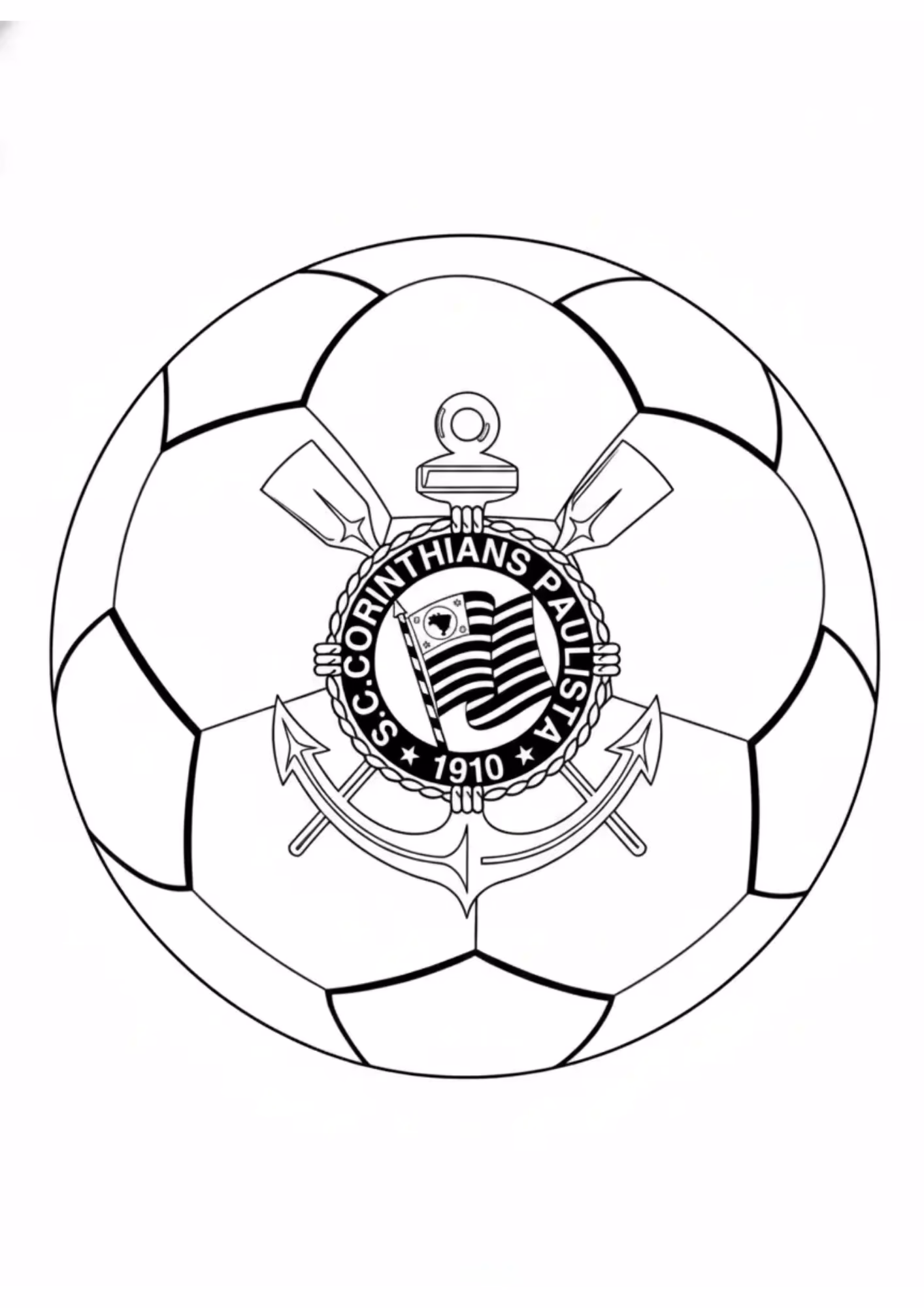 Corinthians e para colorir — desenho para imprimir