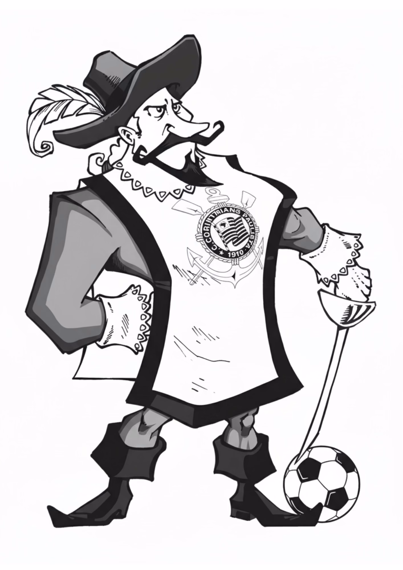 Corinthians e para colorir — desenho para imprimir
