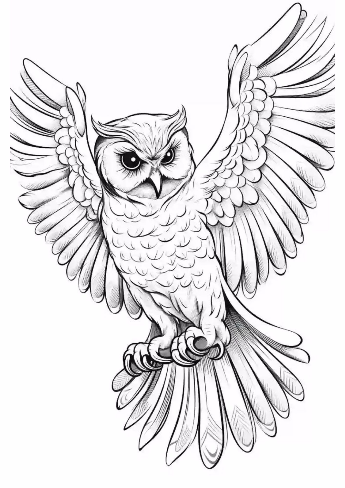 Coruja e para colorir — desenho para imprimir