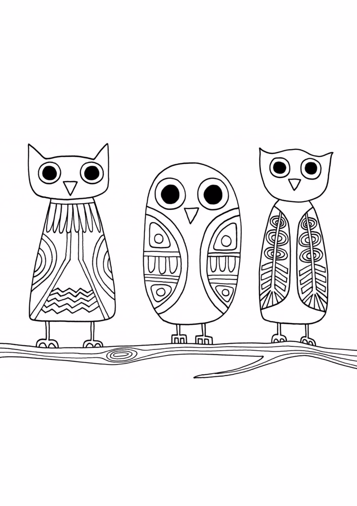 Coruja e para colorir — desenho para imprimir