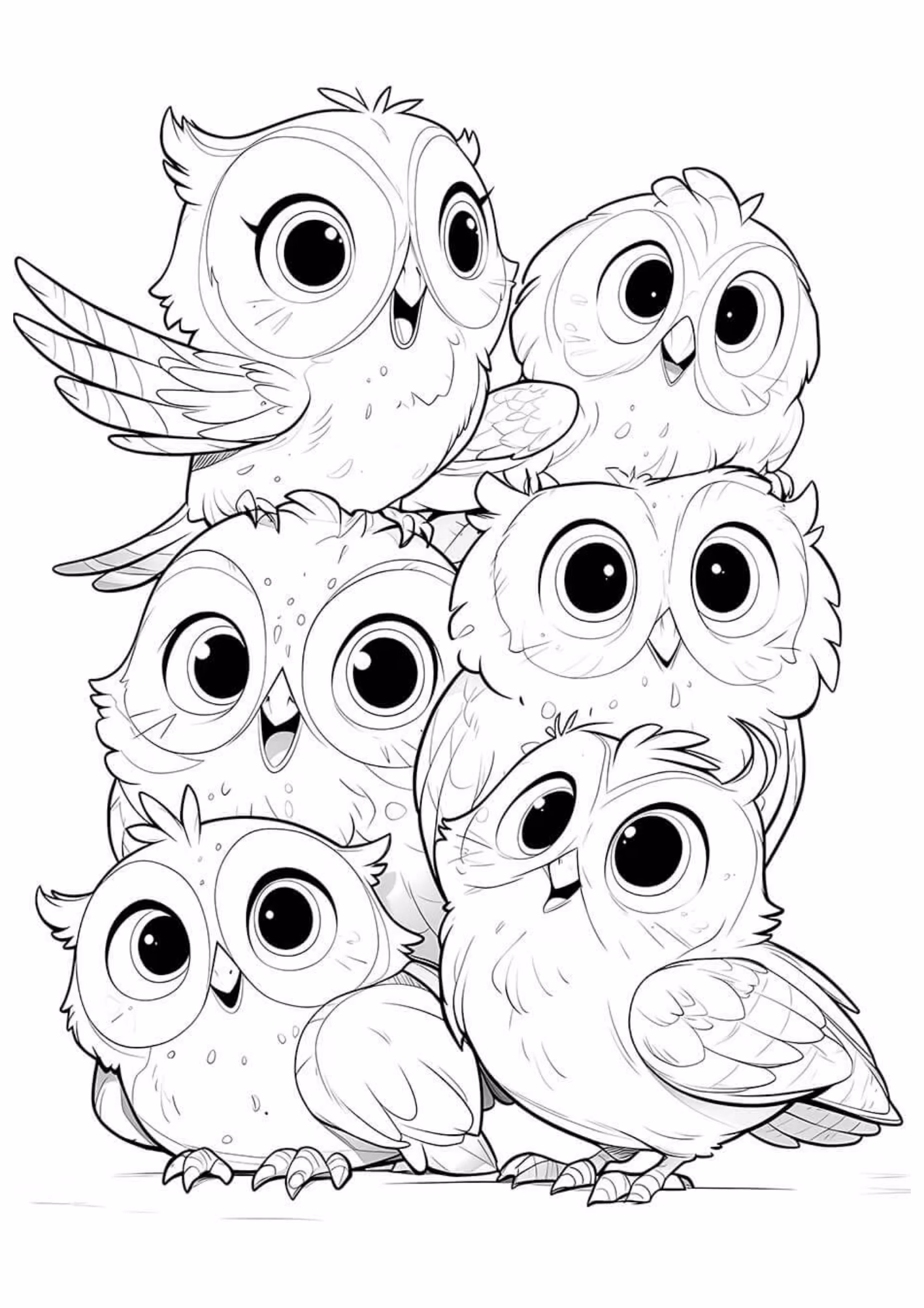 Coruja e para colorir — desenho para imprimir