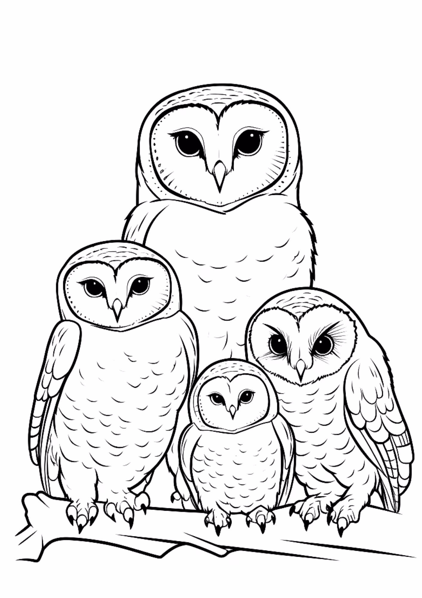 Coruja e para colorir — desenho para imprimir