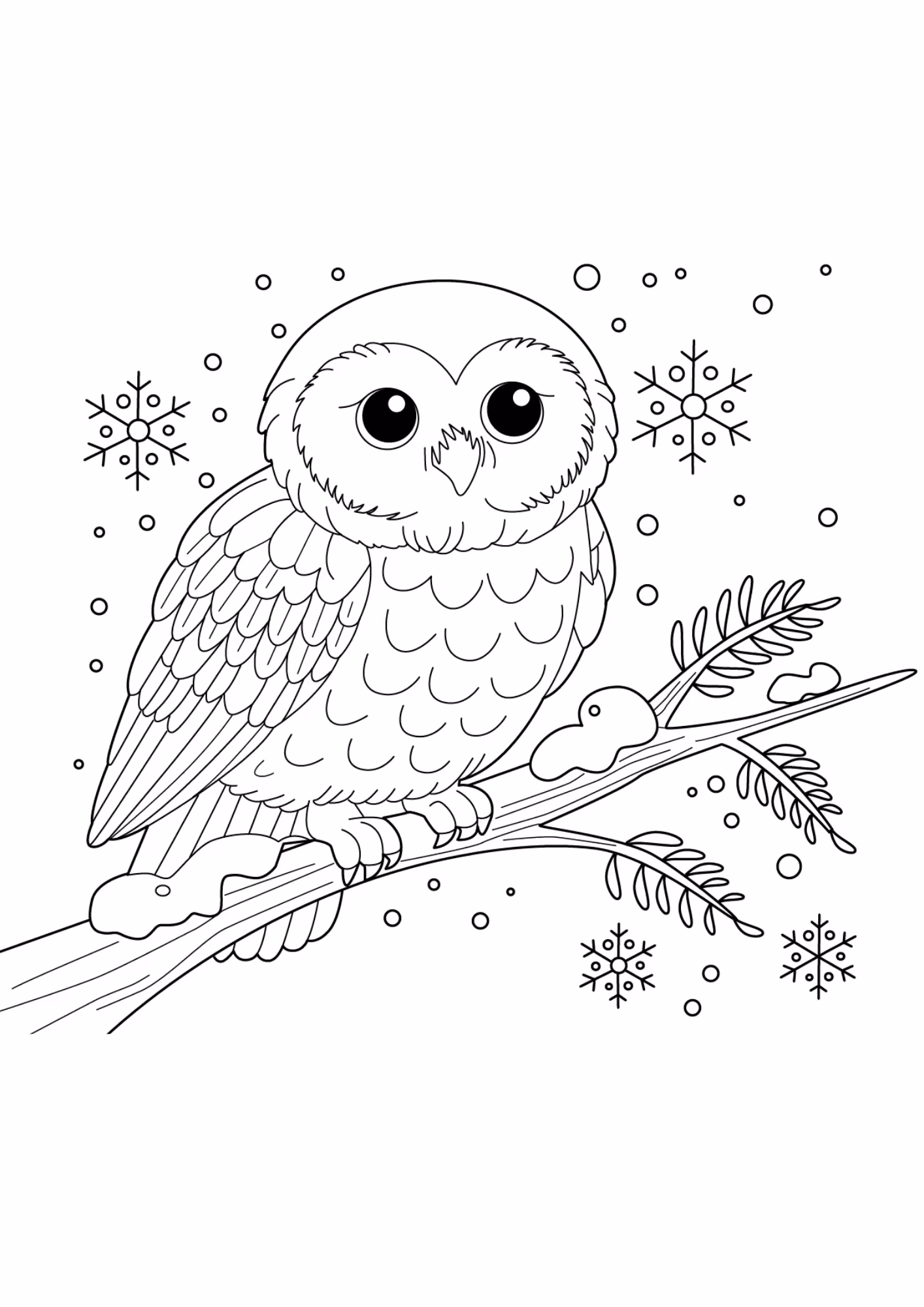 Coruja e para colorir — desenho para imprimir
