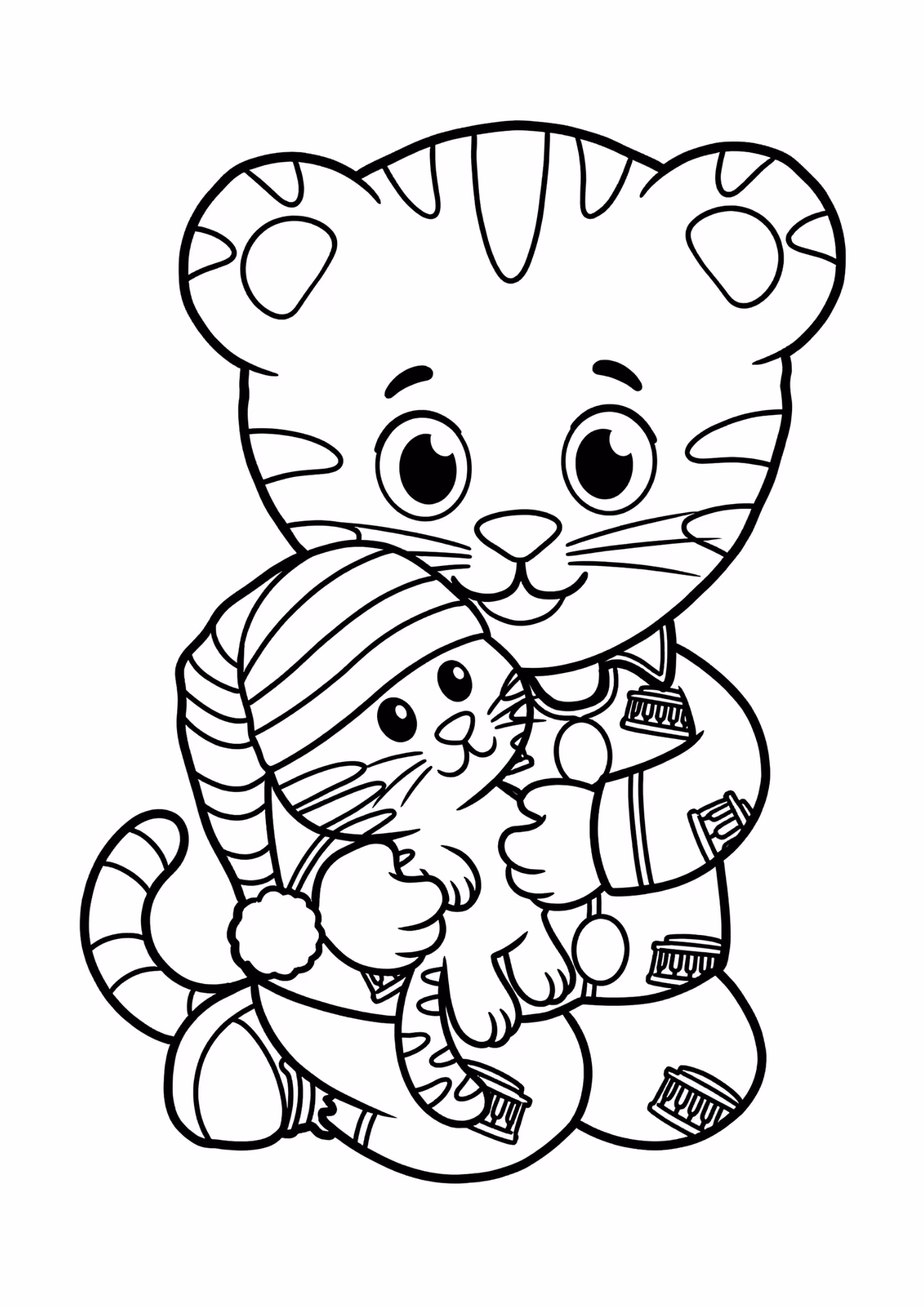 Daniel tigre e para colorir — desenho para imprimir