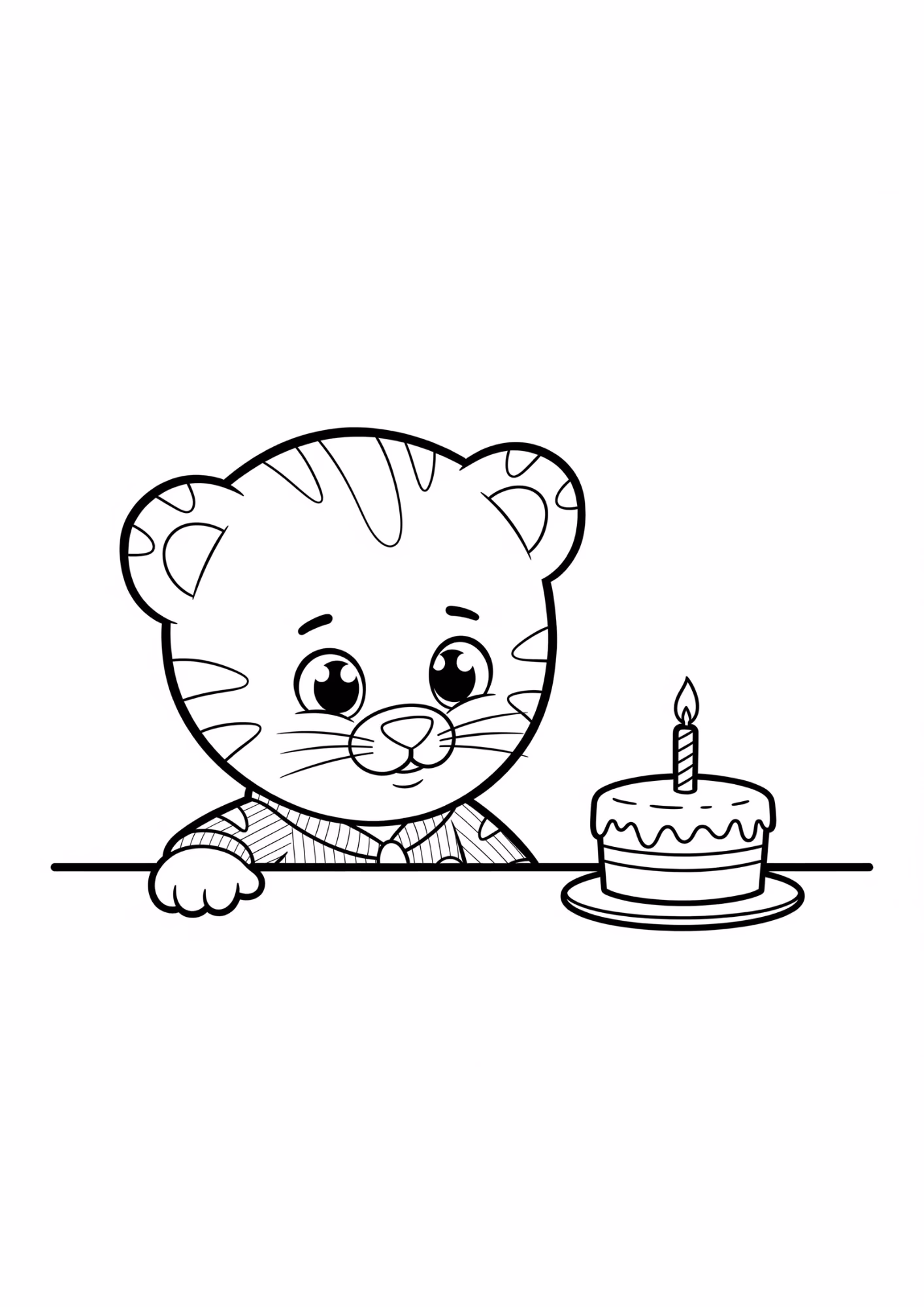 Daniel tigre e para colorir — desenho para imprimir