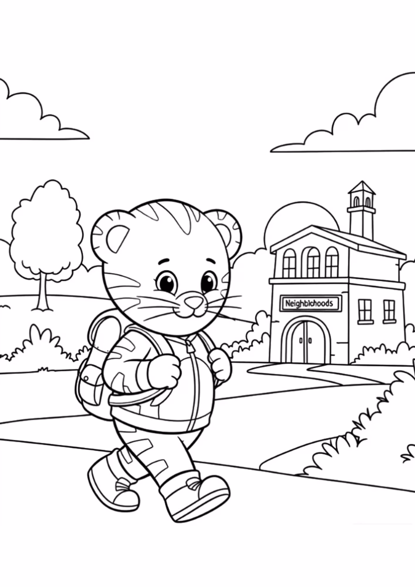 Daniel tigre e para colorir — desenho para imprimir