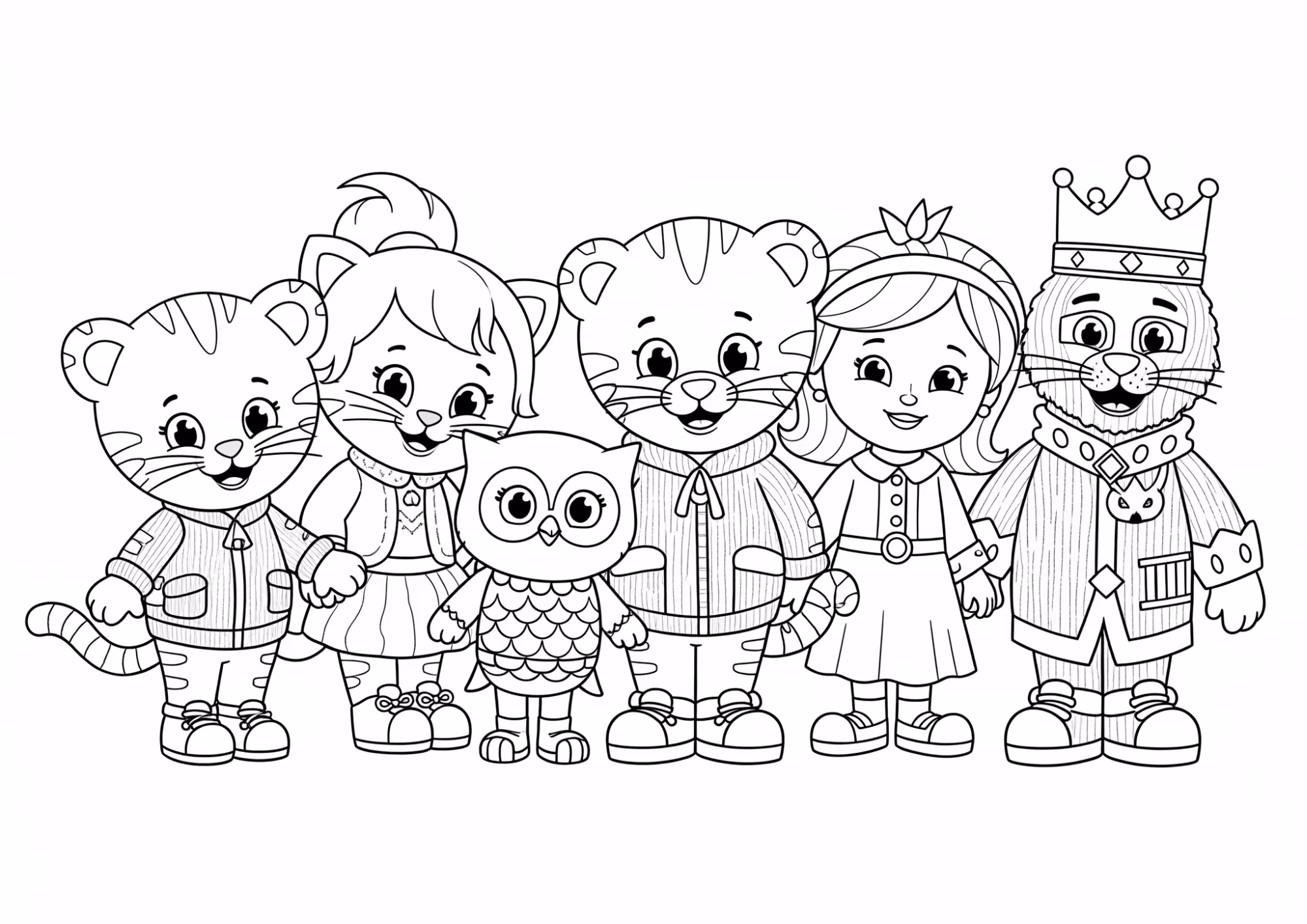 Daniel tigre e para colorir — desenho para imprimir