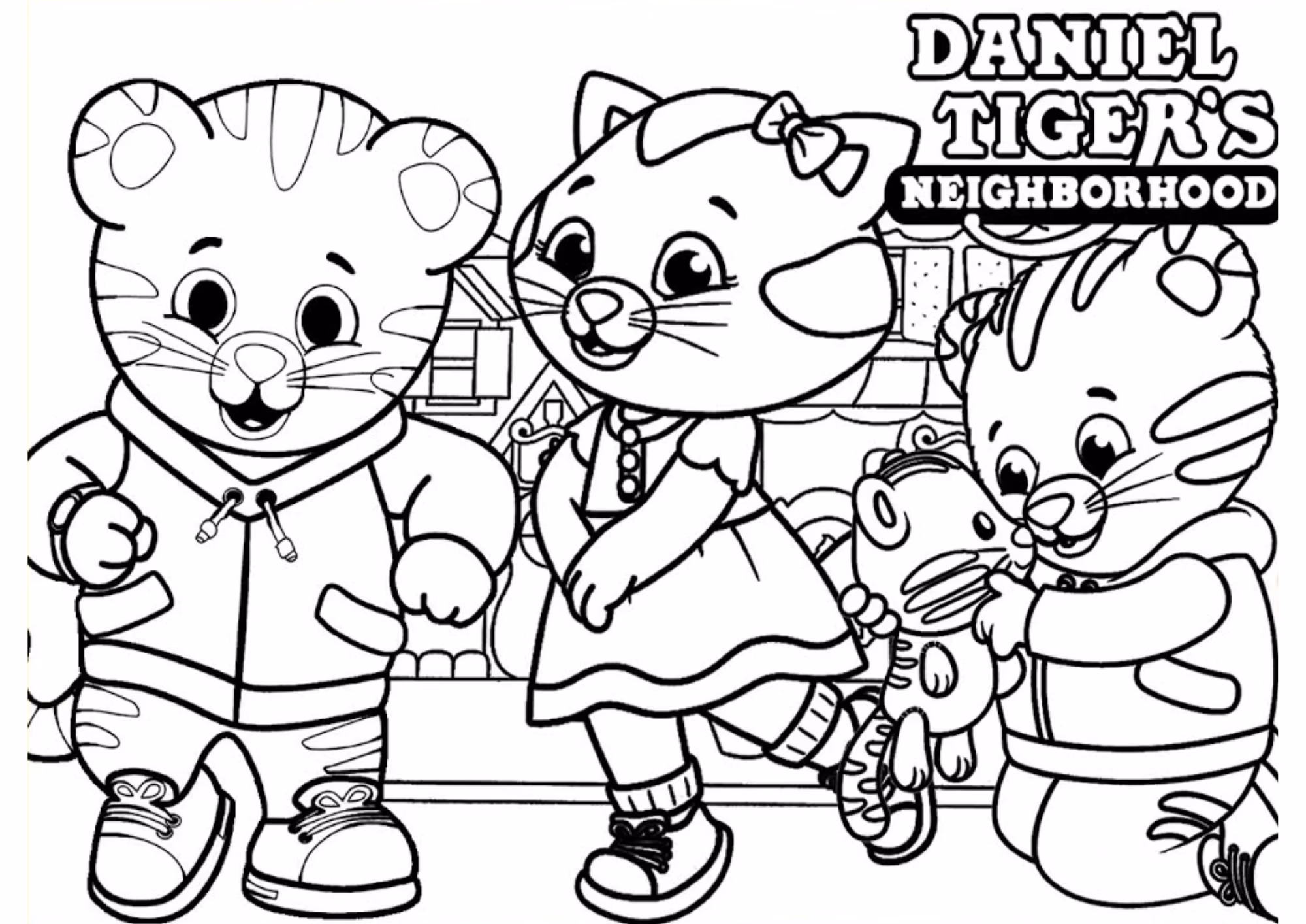 Daniel tigre e para colorir — desenho para imprimir