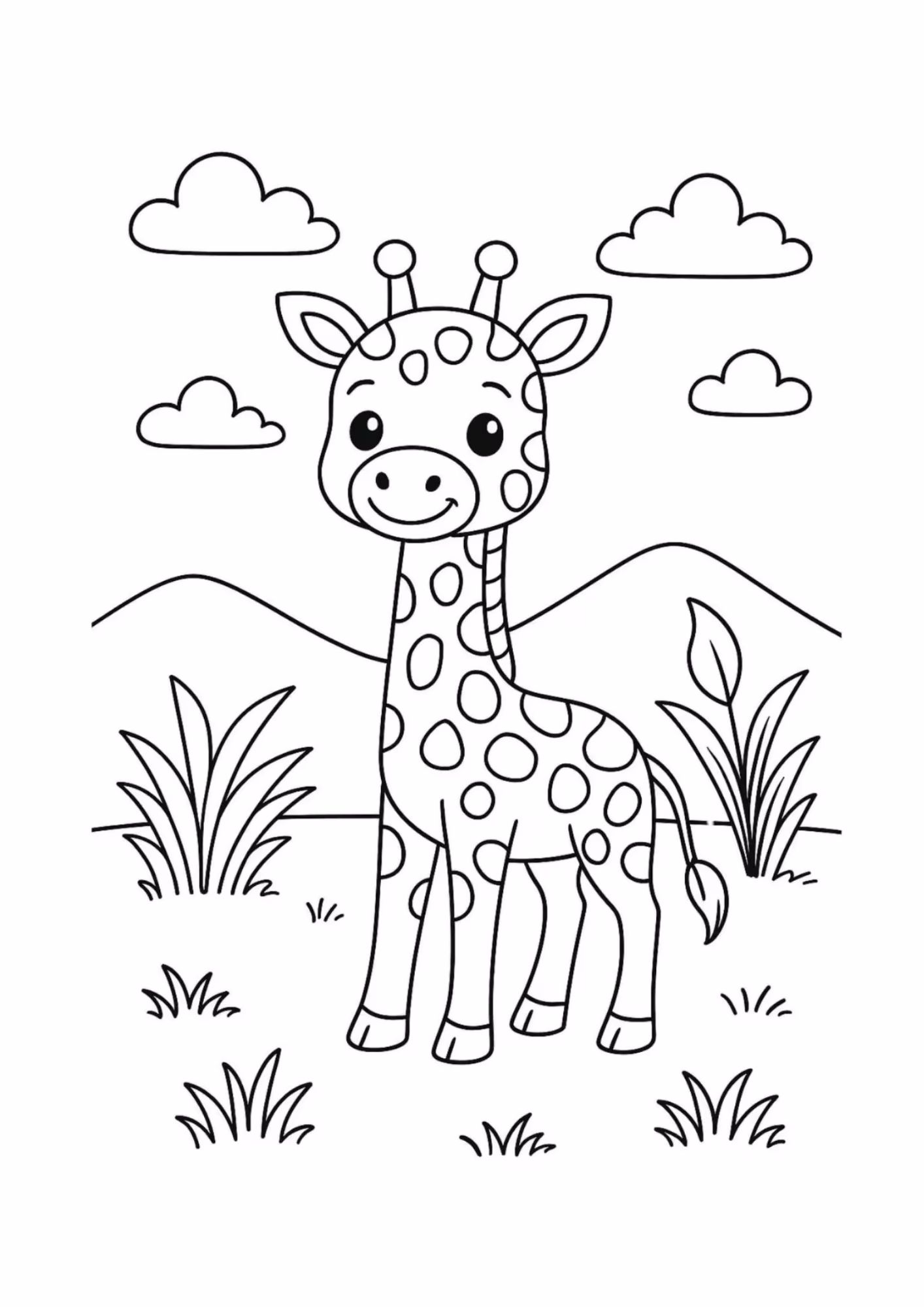 Fofos e para colorir — desenho para imprimir