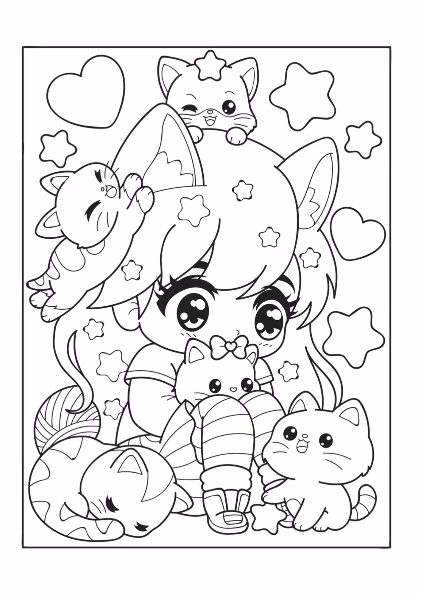 Fofos e para colorir — desenho para imprimir