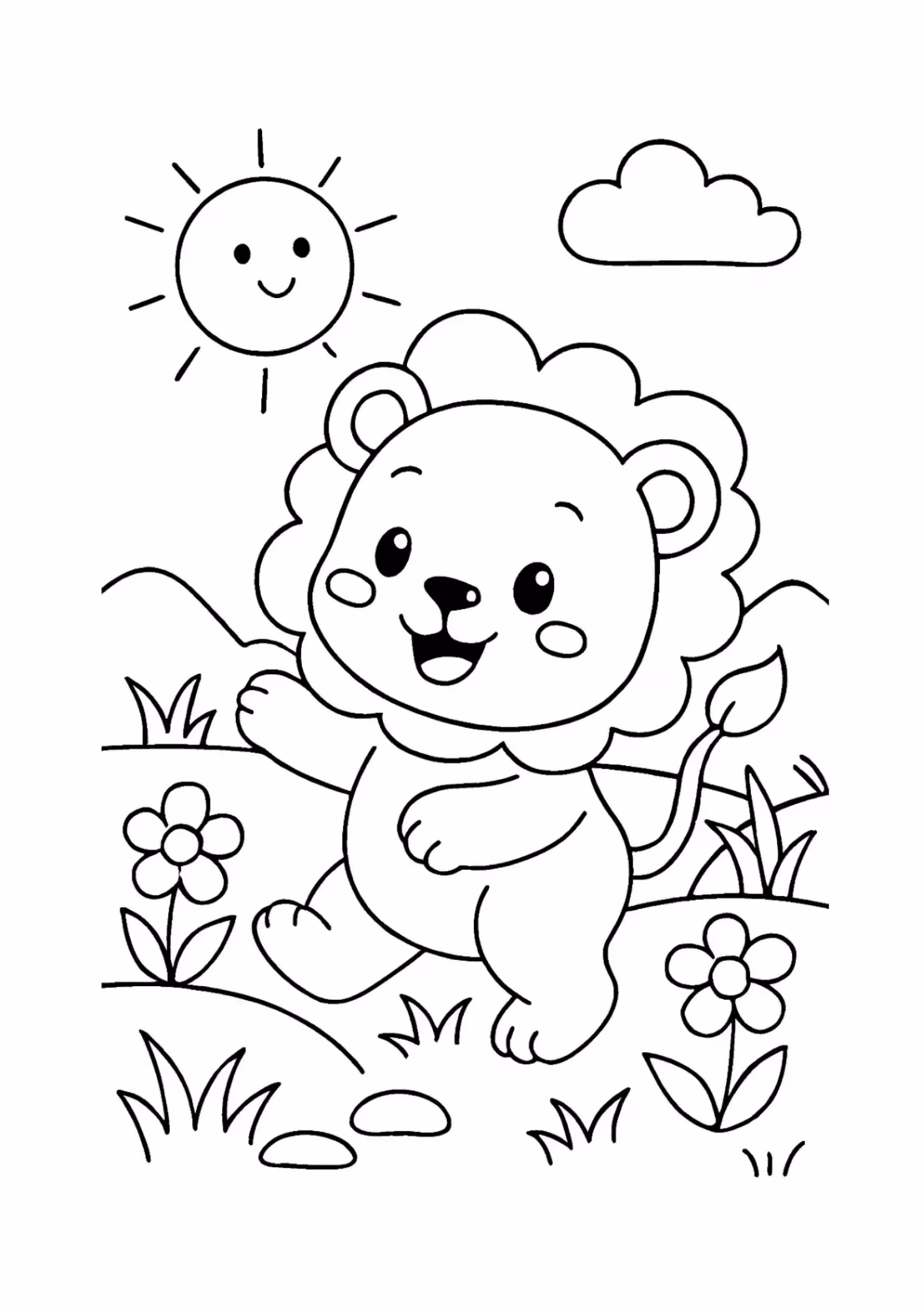 Fofos e para colorir — desenho para imprimir