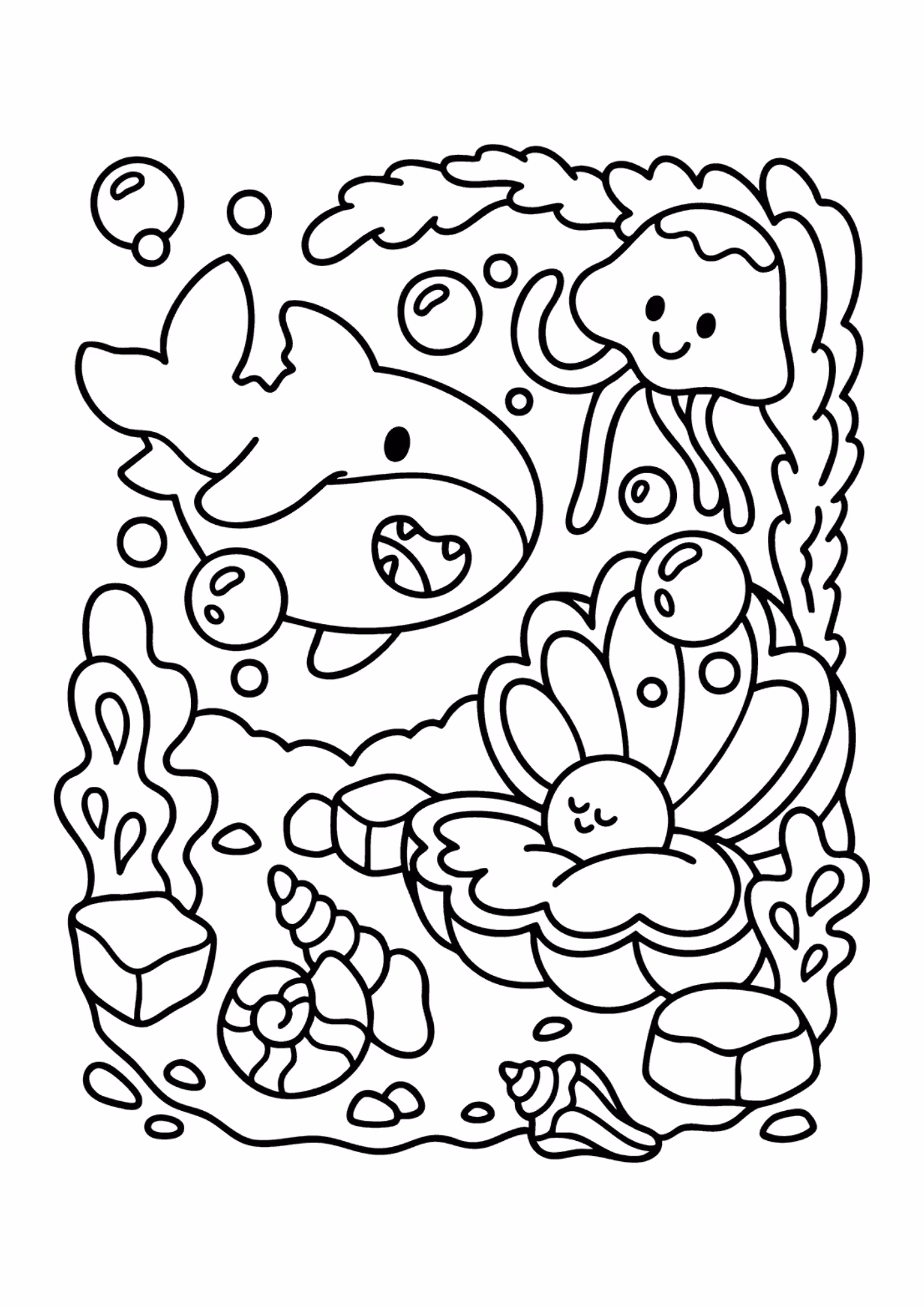 Fofos e para colorir — desenho para imprimir
