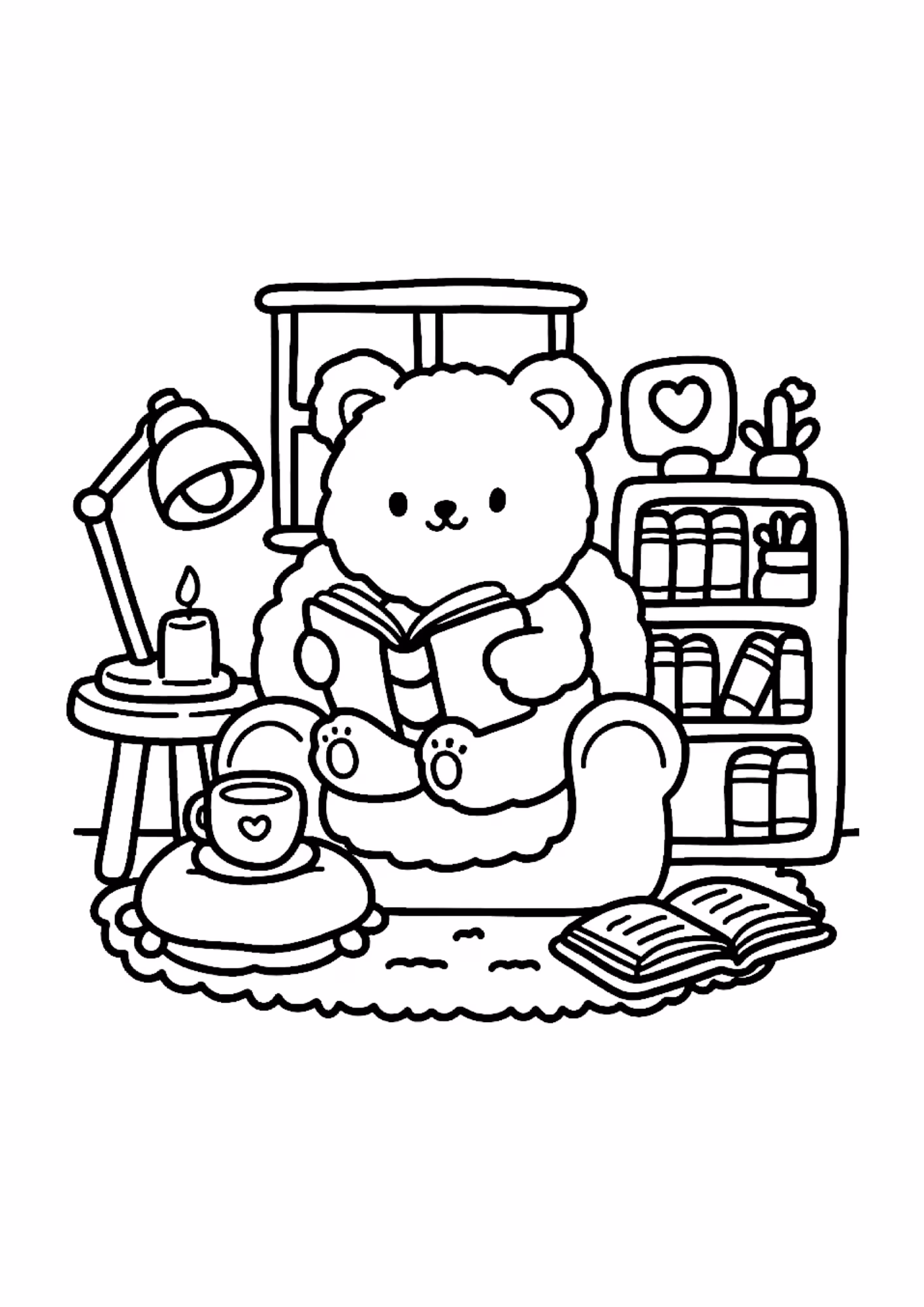Fofos e para colorir — desenho para imprimir