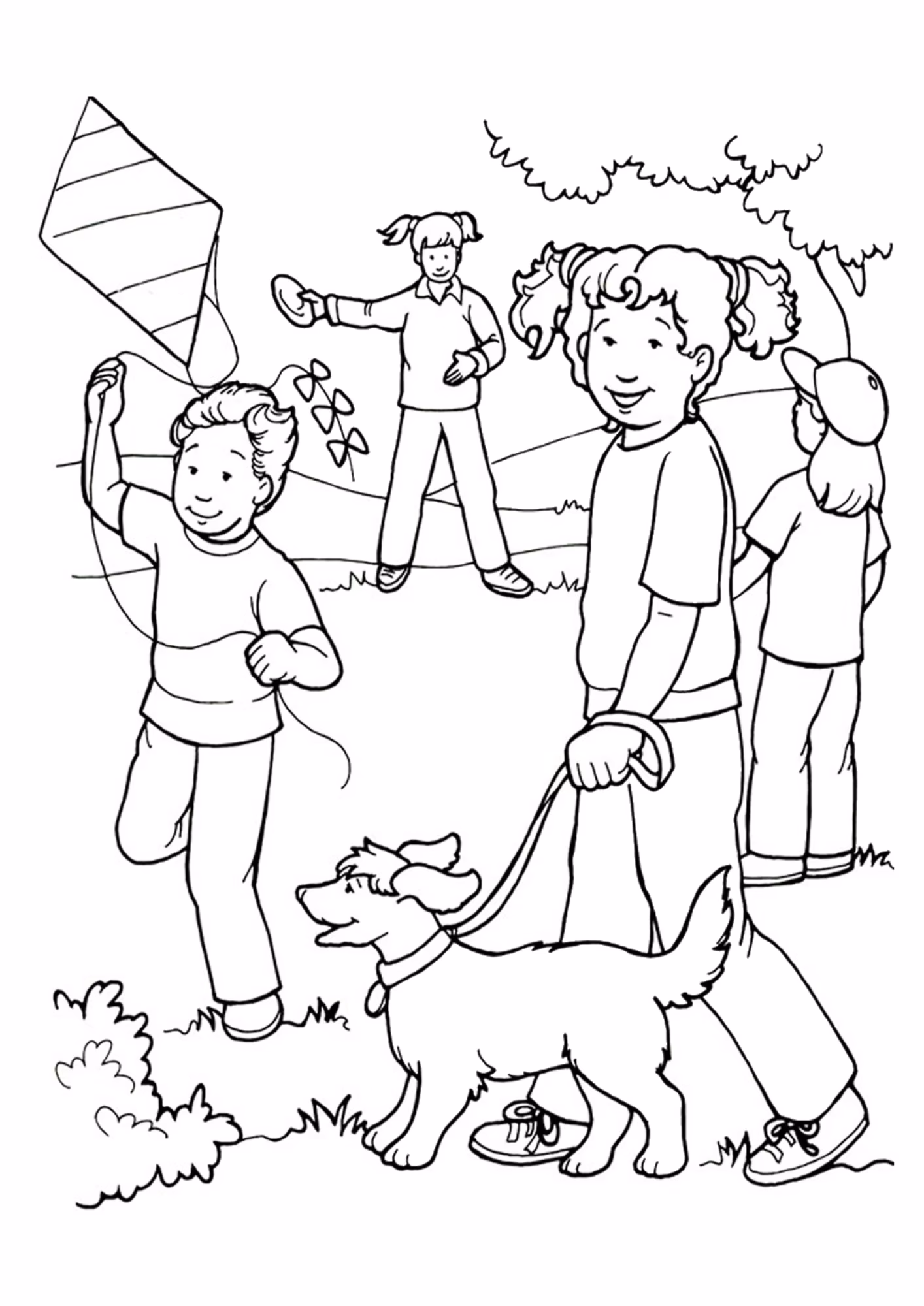 Dia das criancas e para colorir — desenho para imprimir