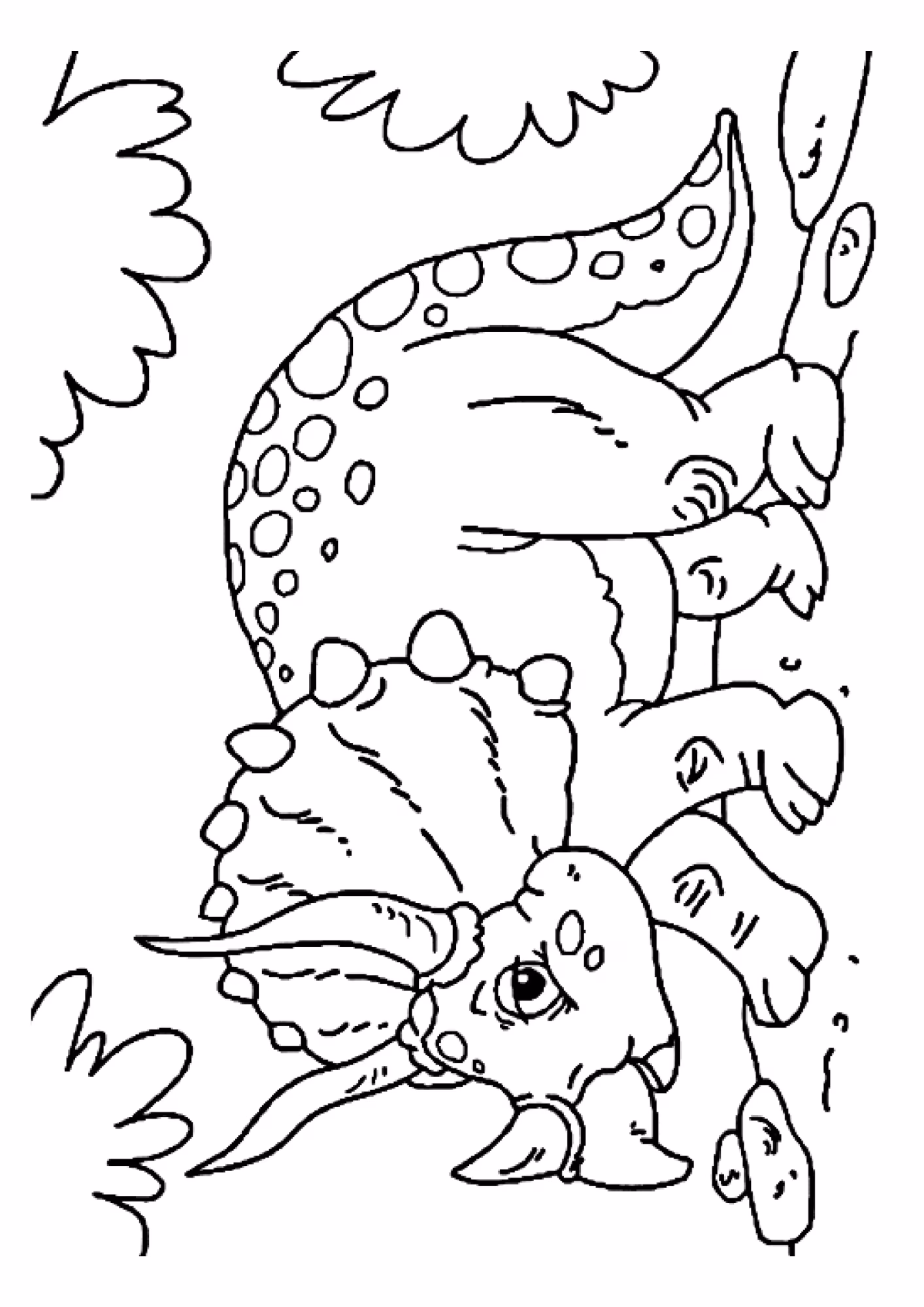 Dinossauro e para colorir — desenho para imprimir