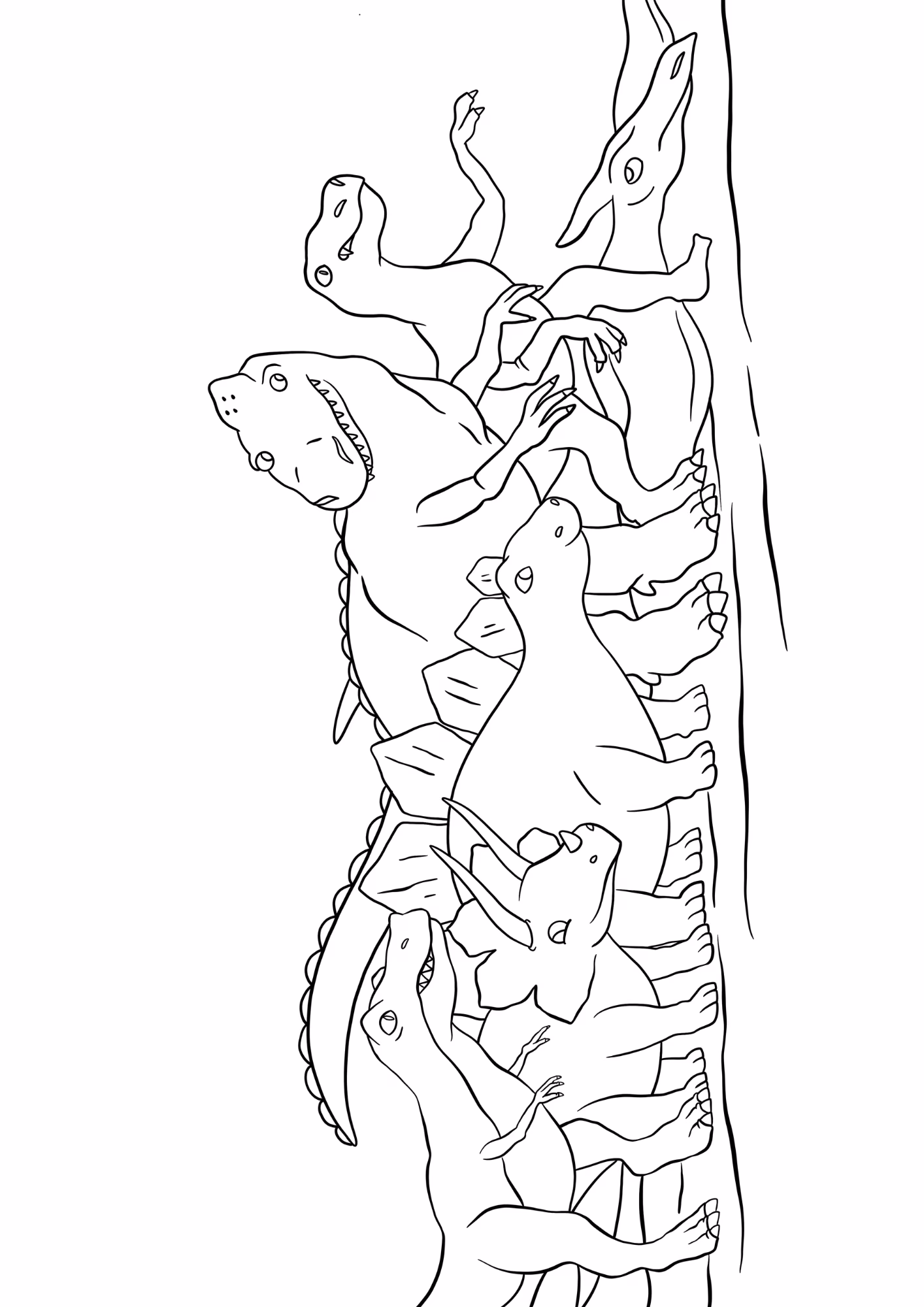 Dinossauro e para colorir — desenho para imprimir