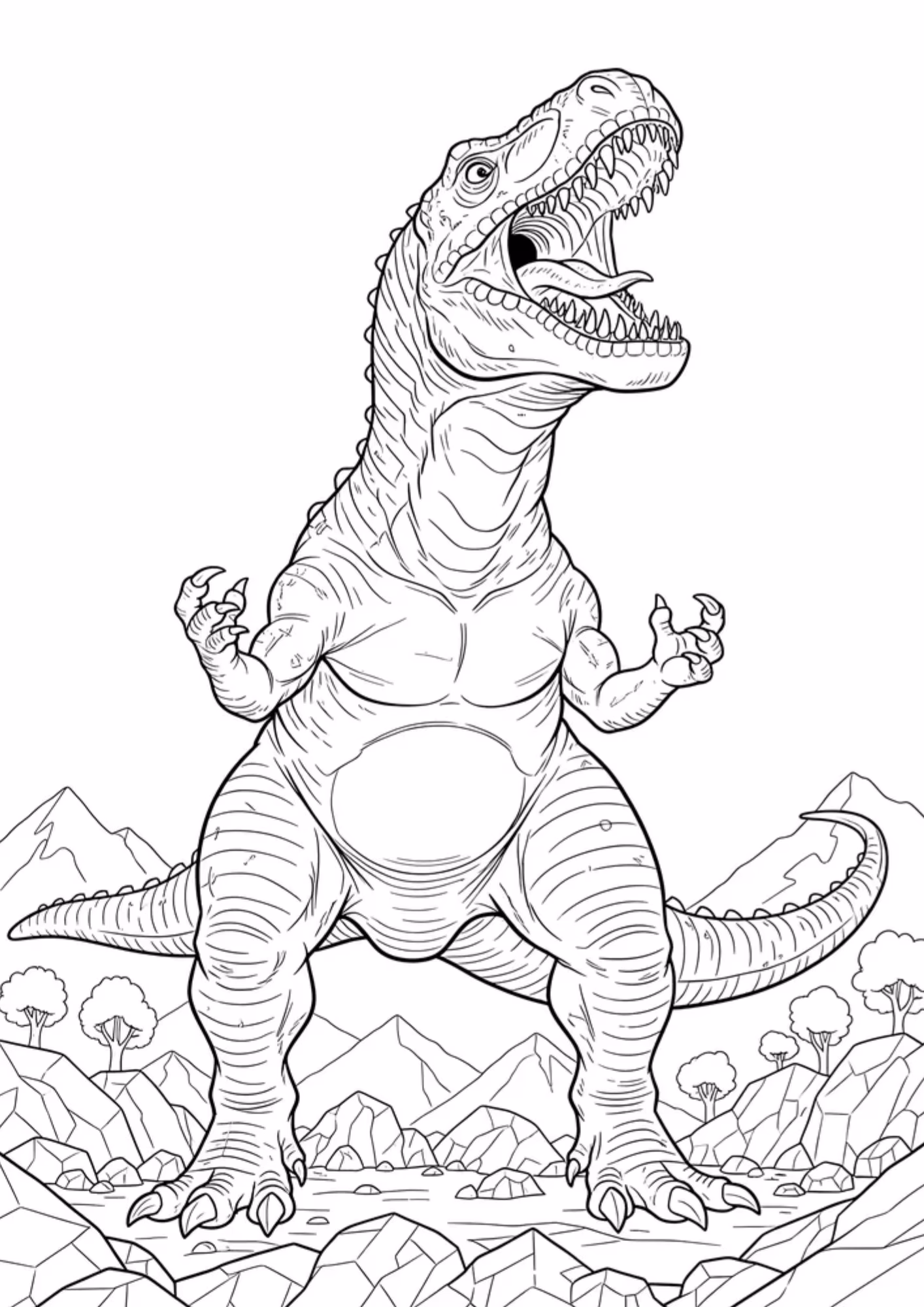 Dinossauro e para colorir — desenho para imprimir