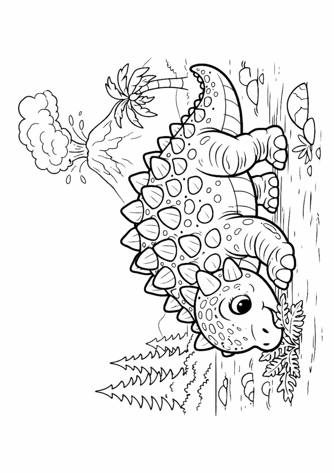 Dinossauro e para colorir — desenho para imprimir