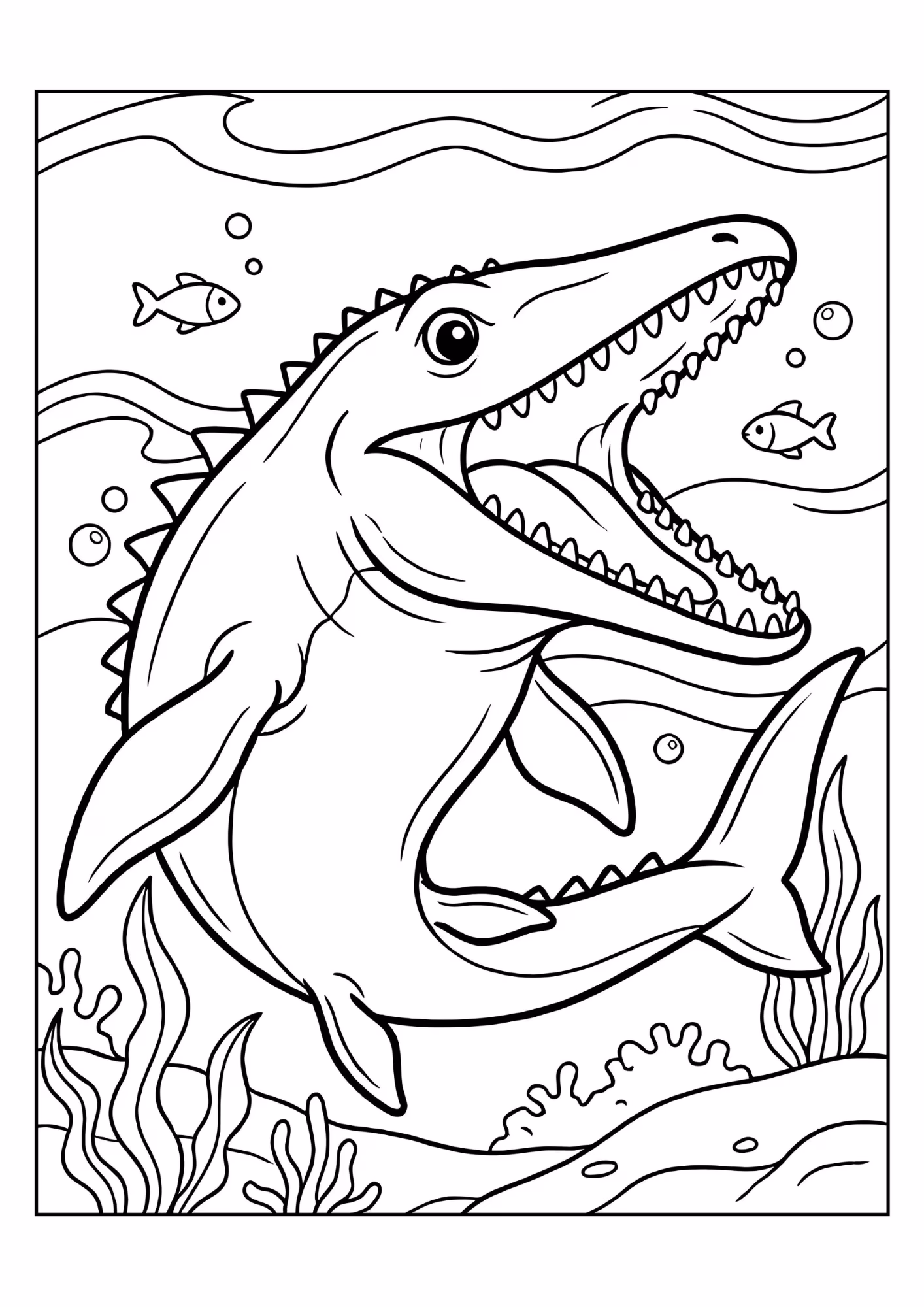 Dinossauro e para colorir — desenho para imprimir