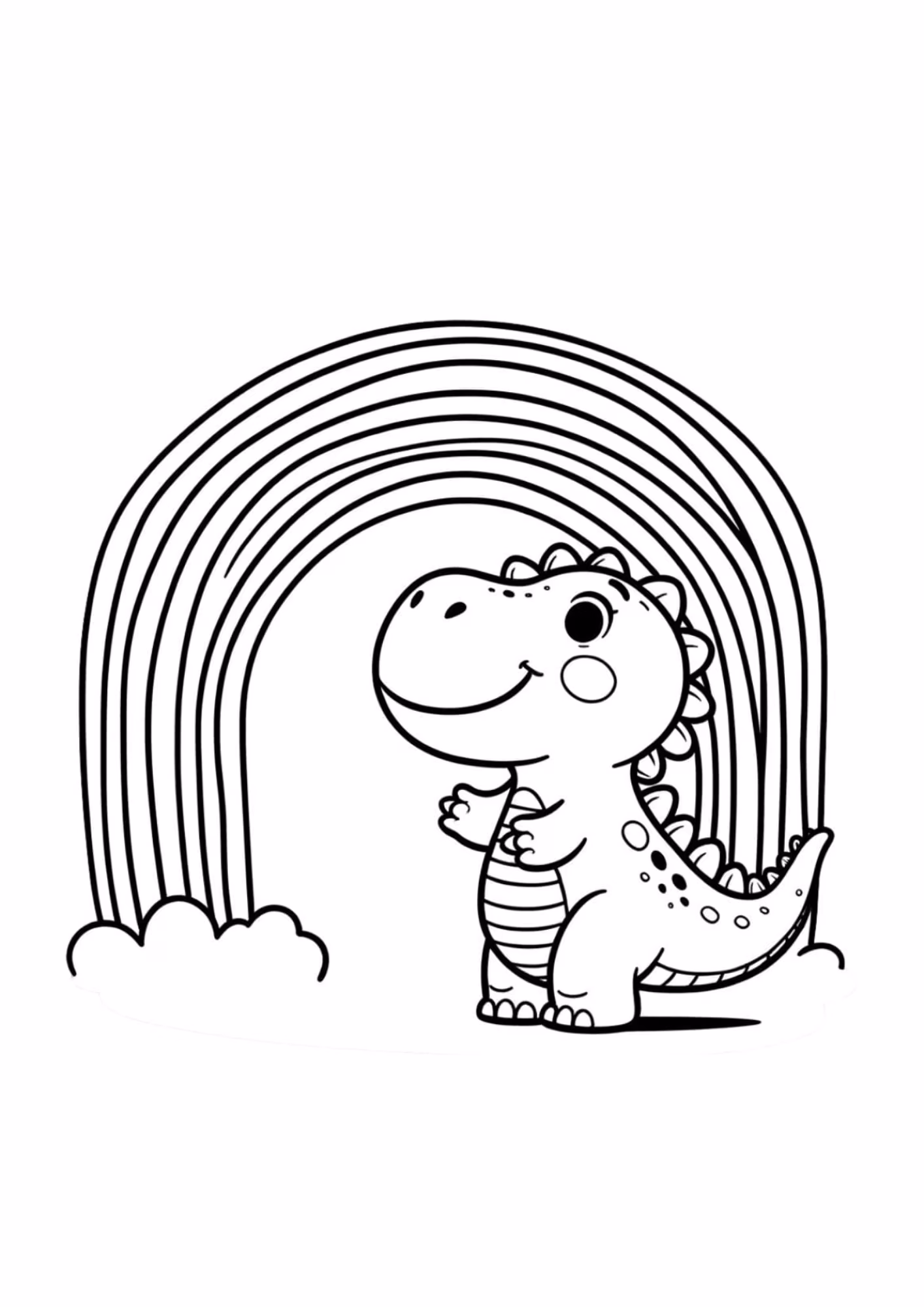 Dinossauro e para colorir — desenho para imprimir