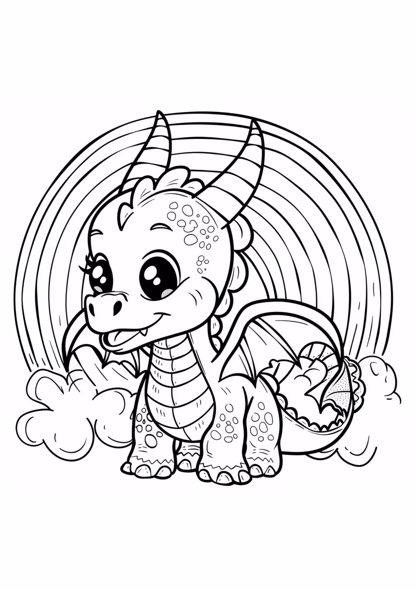 Dragao e para colorir — desenho para imprimir