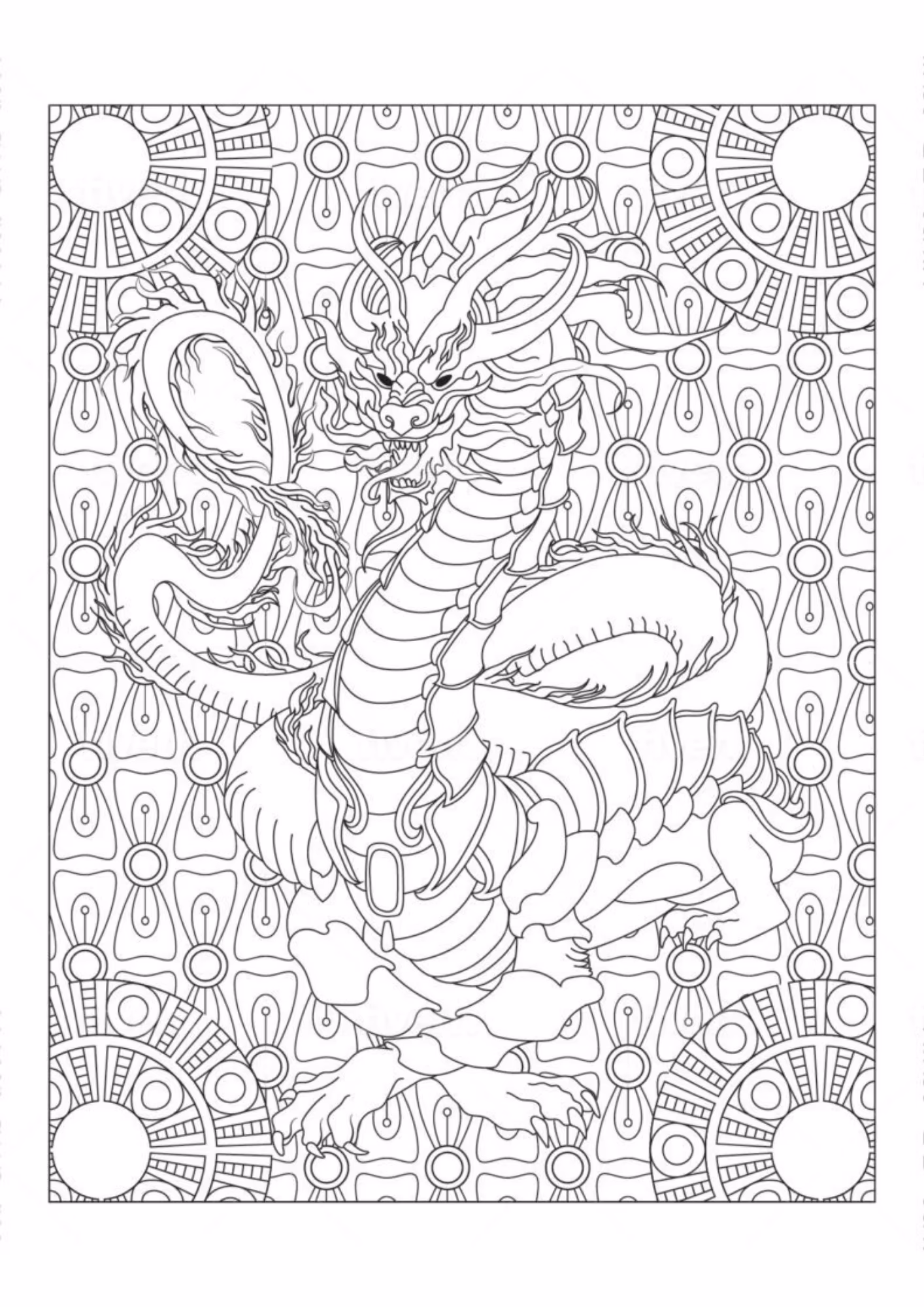 Dragao e para colorir — desenho para imprimir