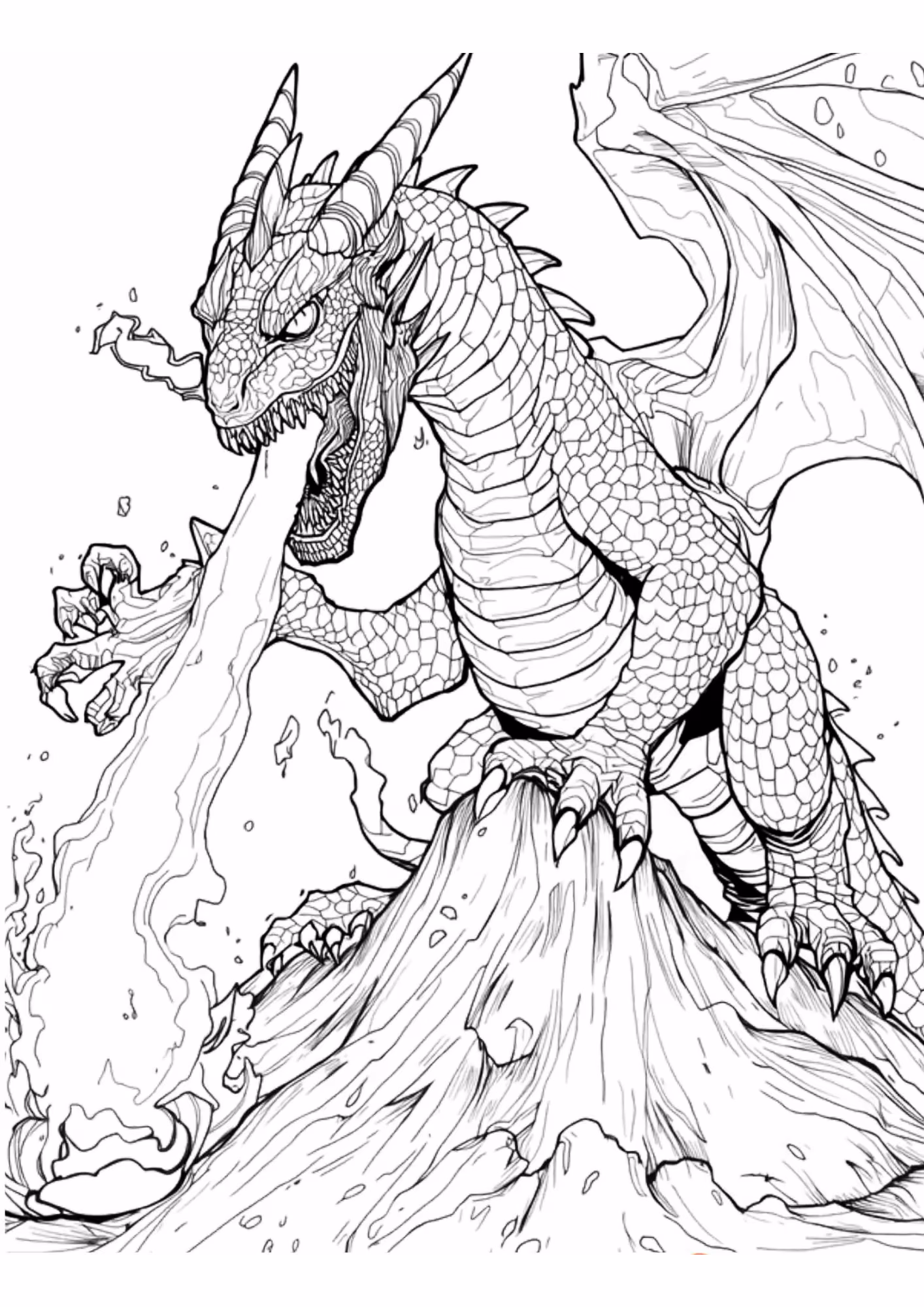 Dragao e para colorir — desenho para imprimir